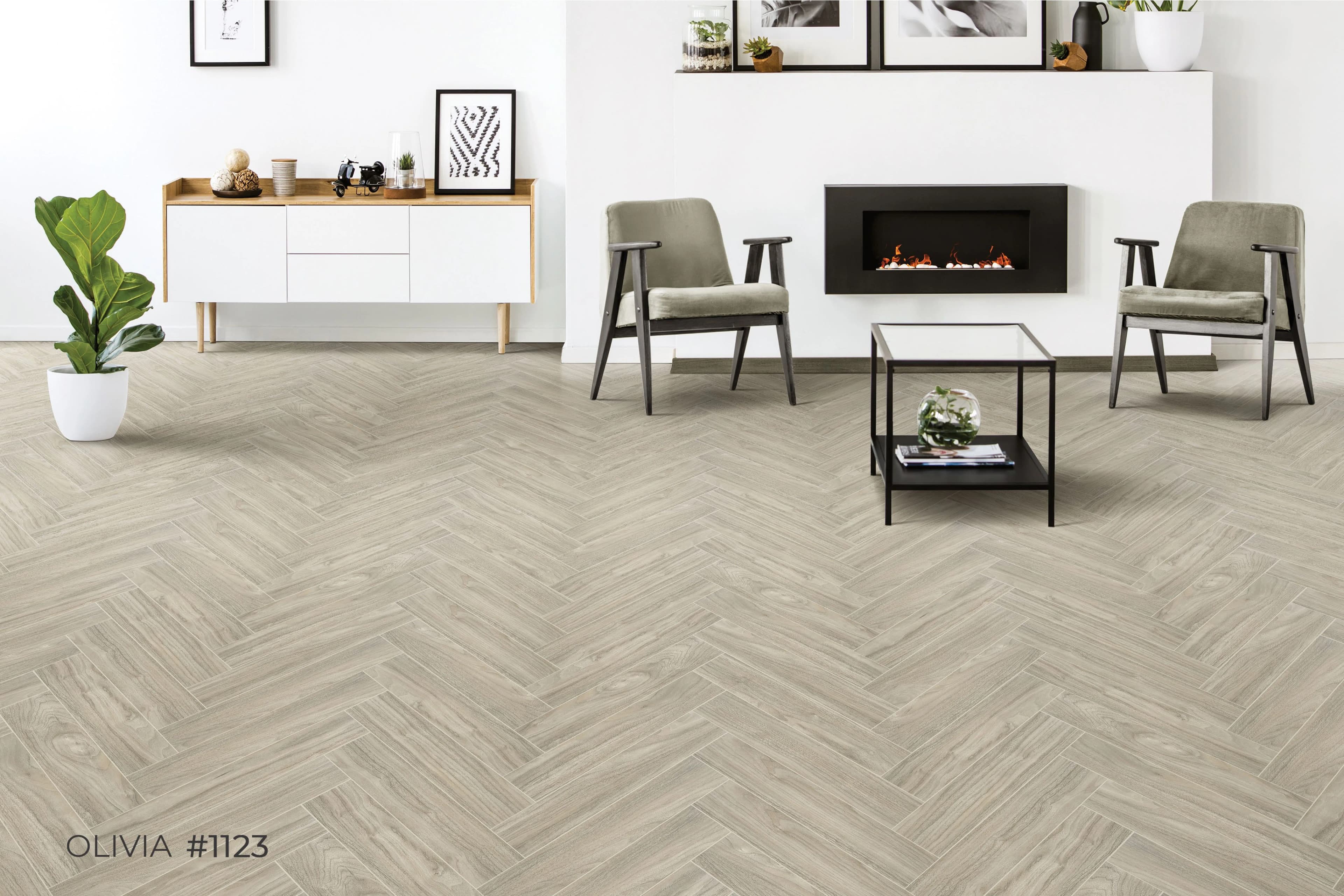 Kaara Lamiwood Herringbone 8mm Flooring - Olivia #1123