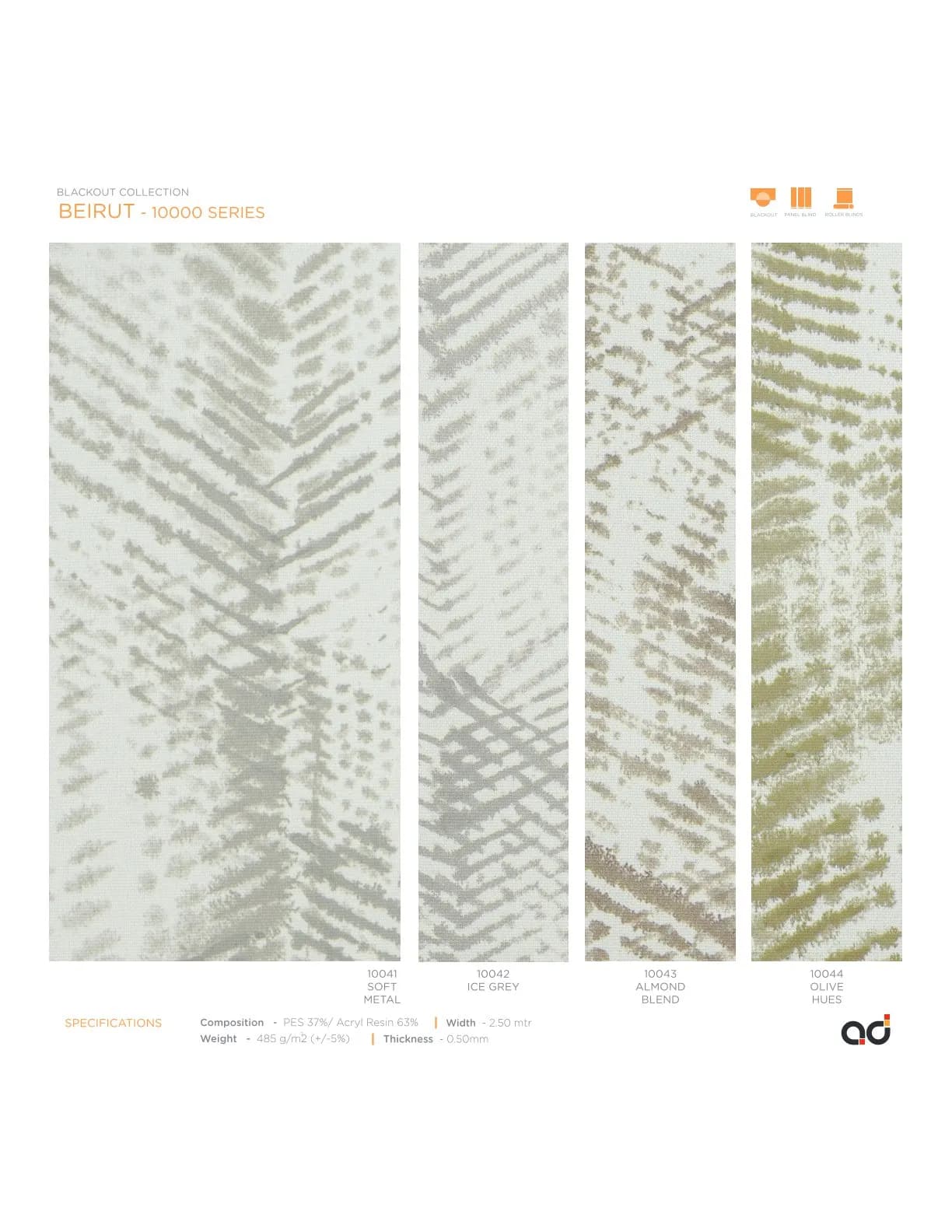 AD Cortina Collection Vol-2 Blackout Curtains BEIRUT 10000 series