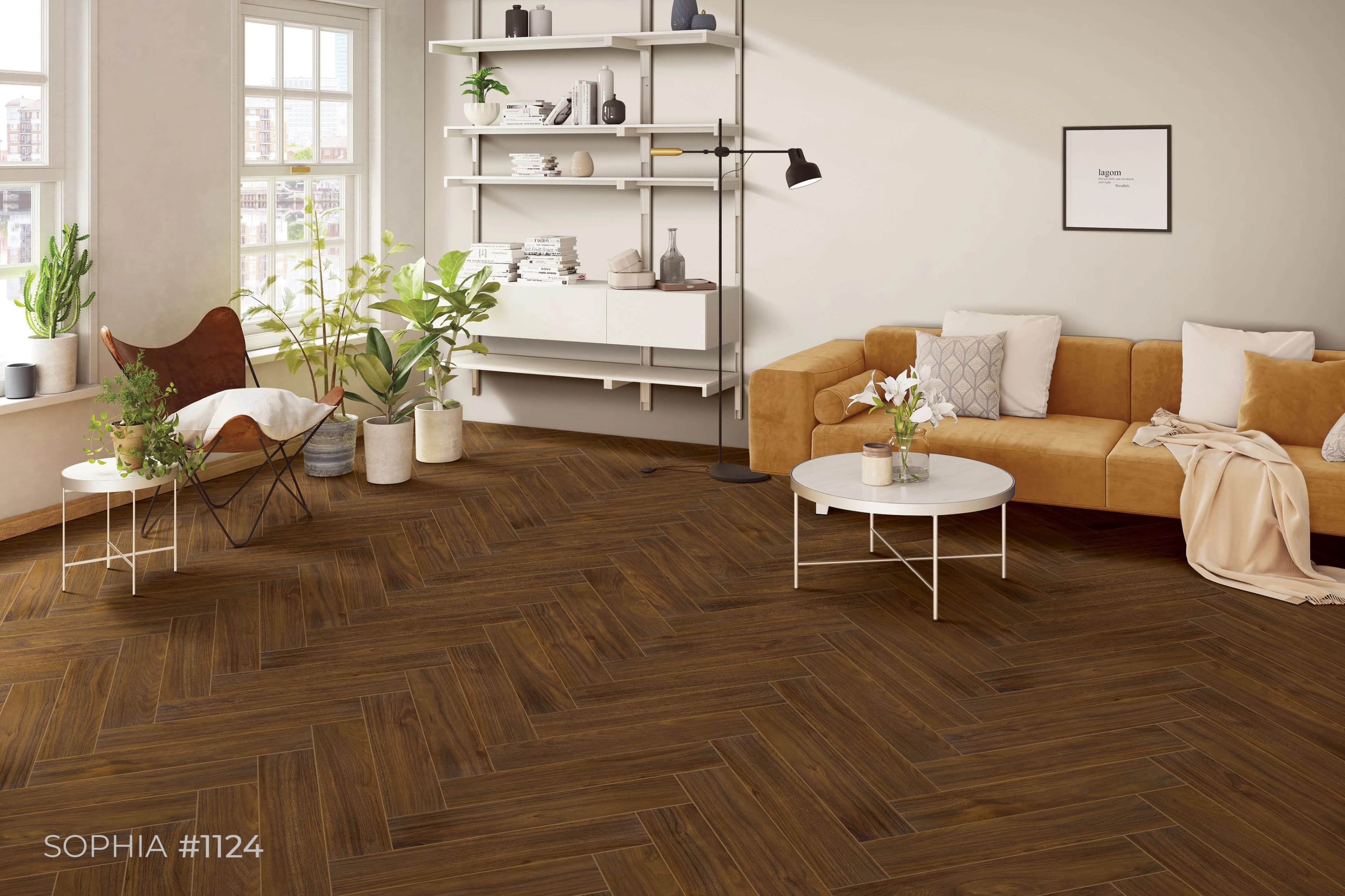 Kaara Lamiwood Herringbone 8mm Flooring - Sophia #1124