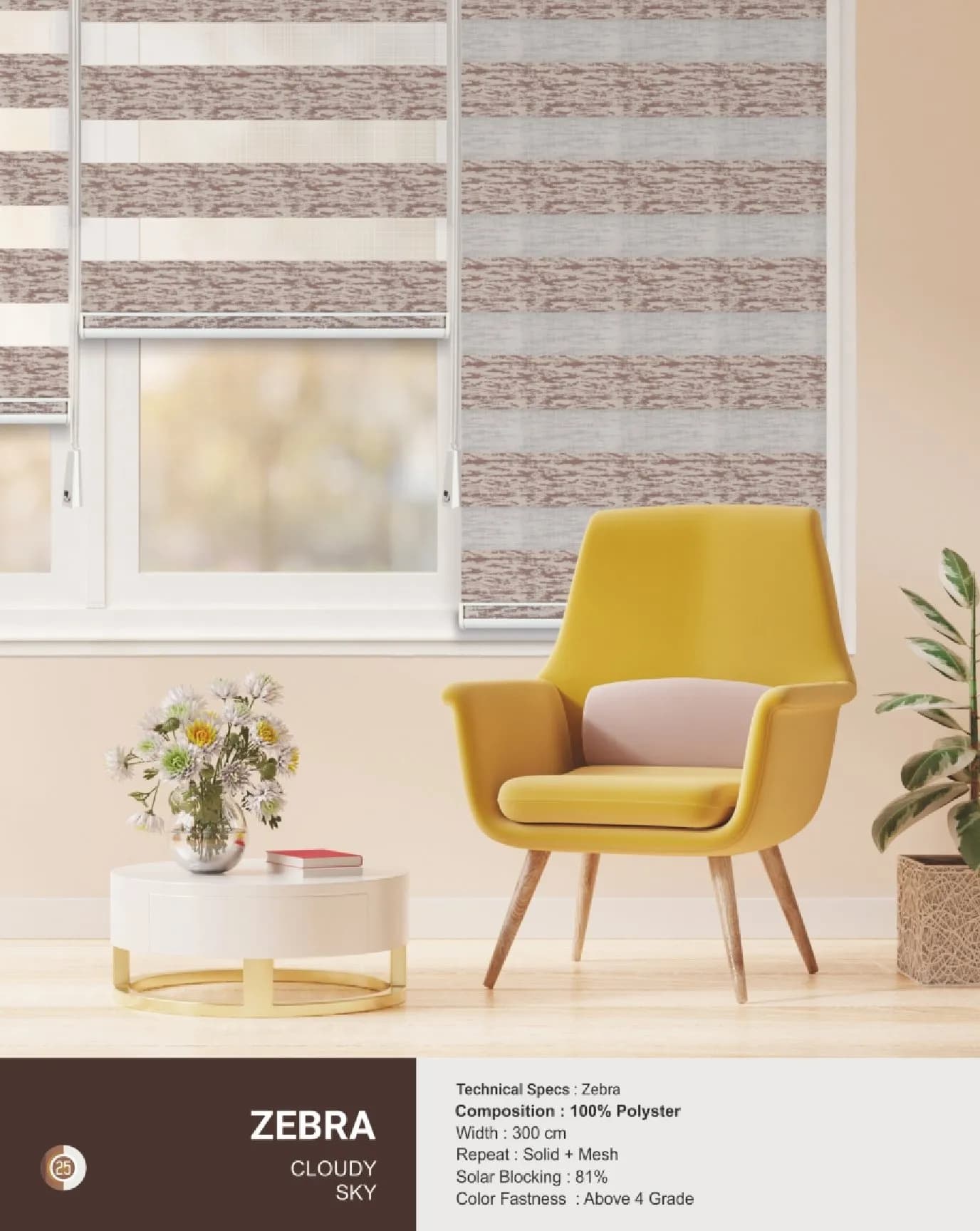 Johnson Zebra Window Blinds – CLOUDY SKY