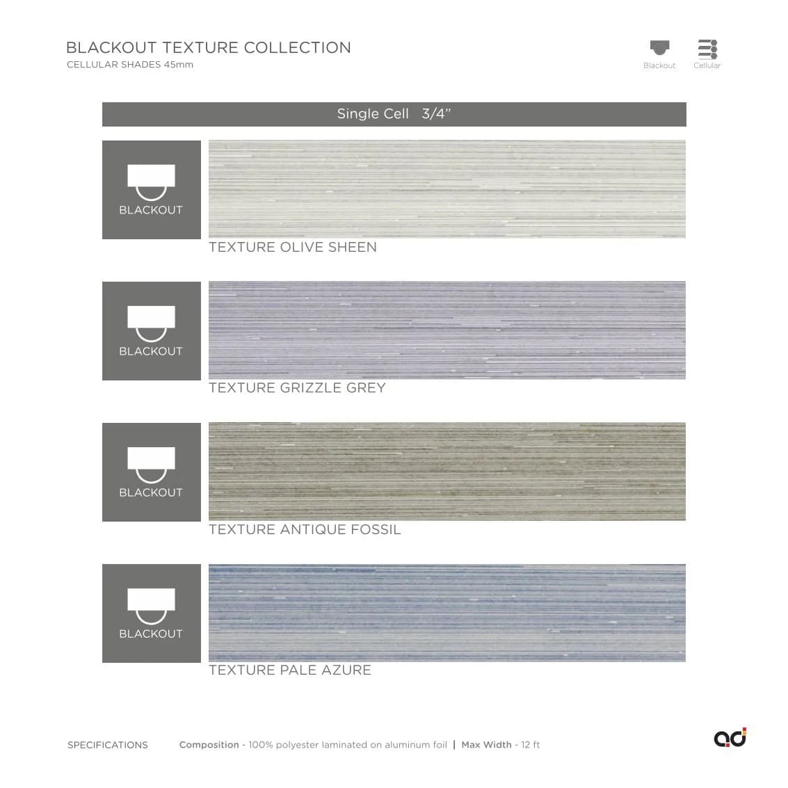 AD Cellular Collection – Stylish & Functional Designs Blackout Texture Collection