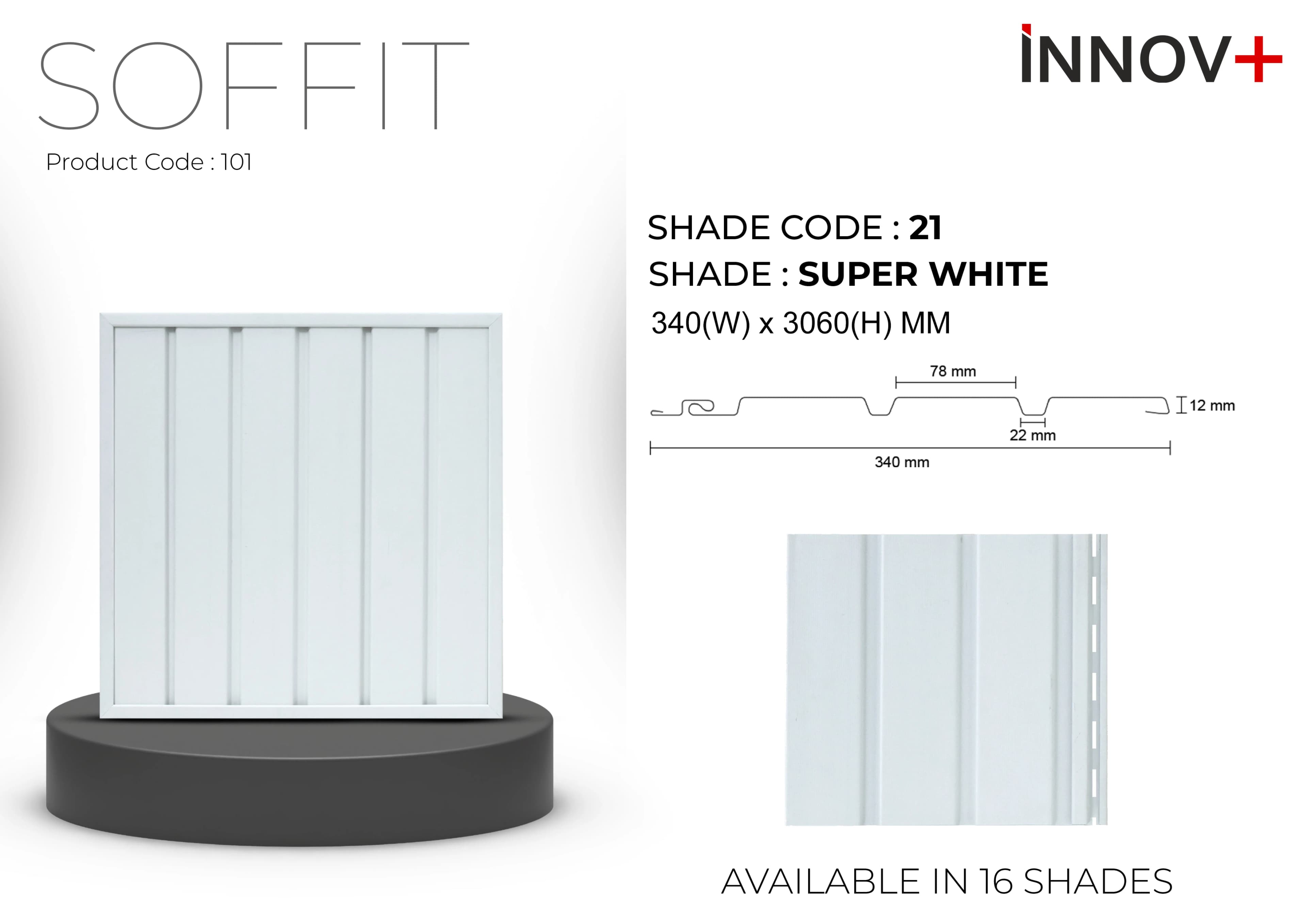 Pare Innov+ Soffit Ceiling Panel – SUPER WHITE- Shade-21