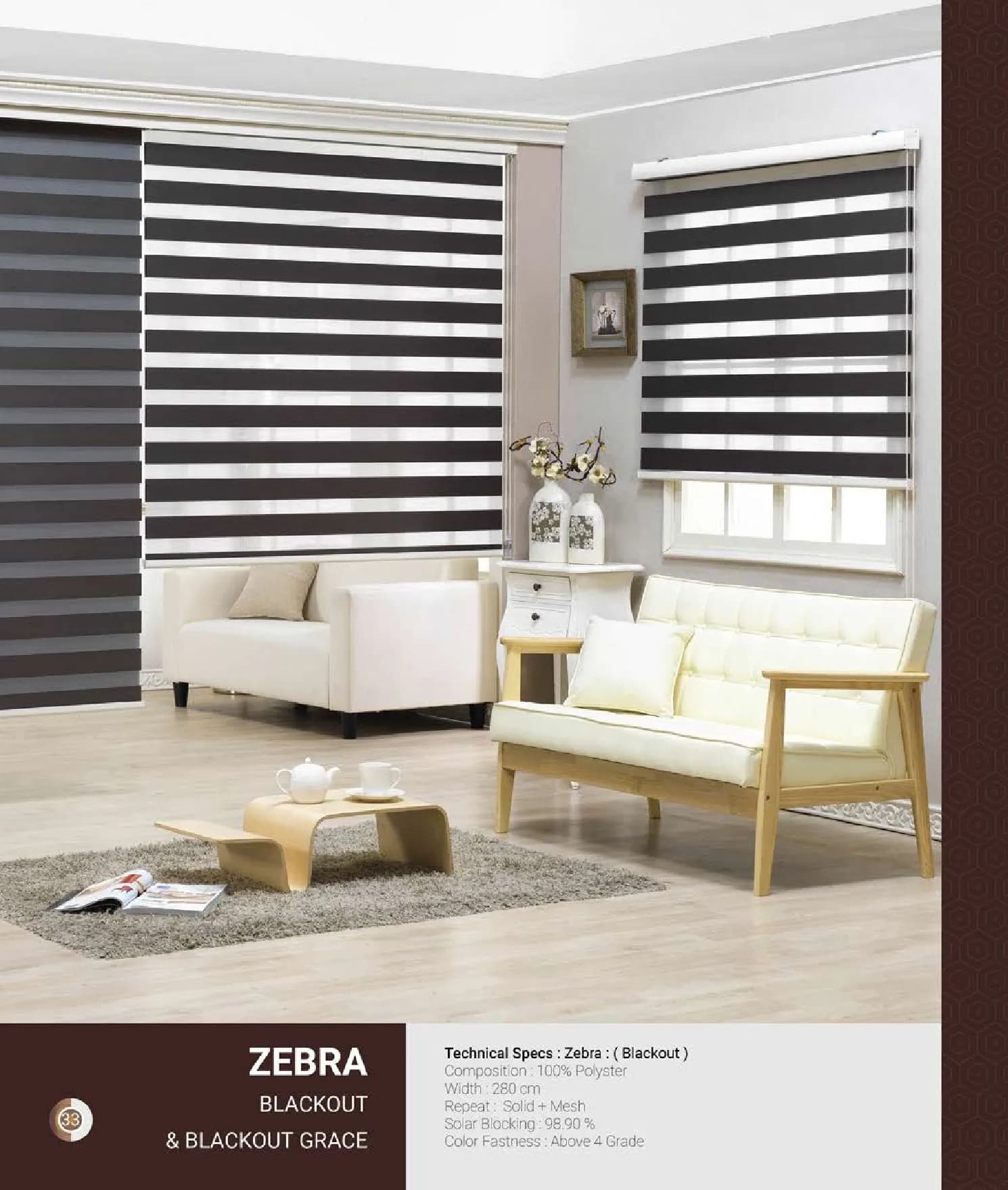 Johnson Zebra Window Blinds BLACKOUT & BLACKOUT GRACE