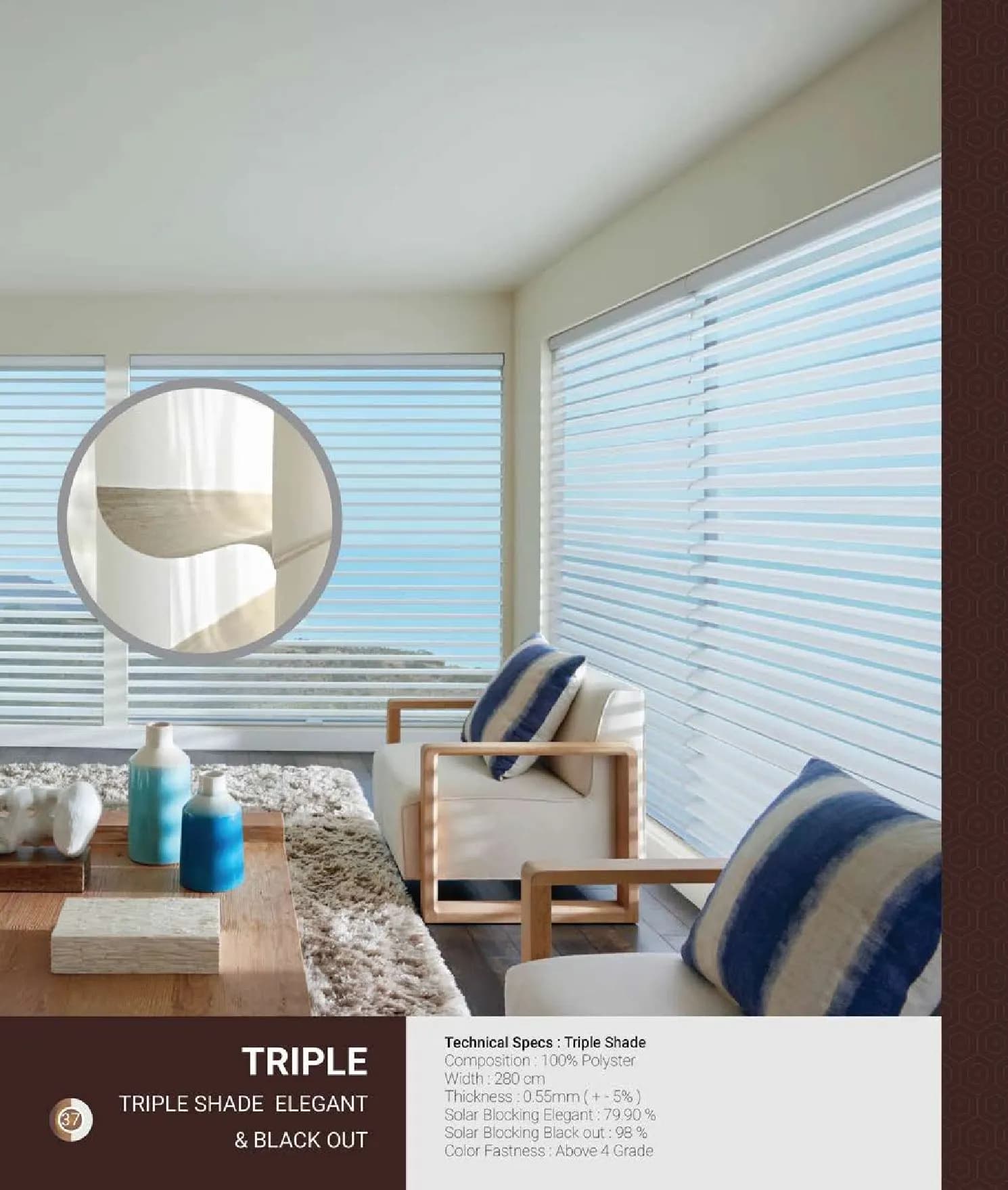 Johnson Zebra Window Blinds TRIPLE SHADE & ELEGANT & BLACK OUT