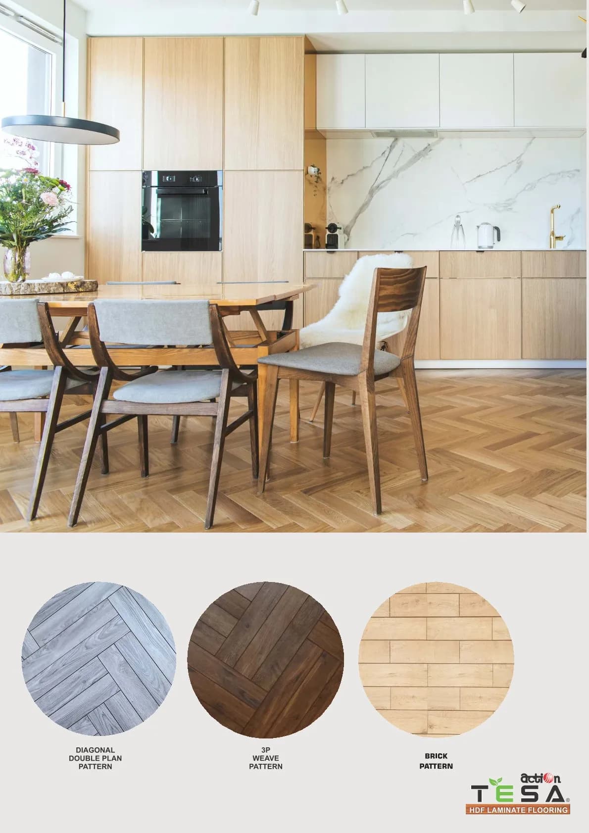 Action Tesa Weave Pattern Laminate Flooring -