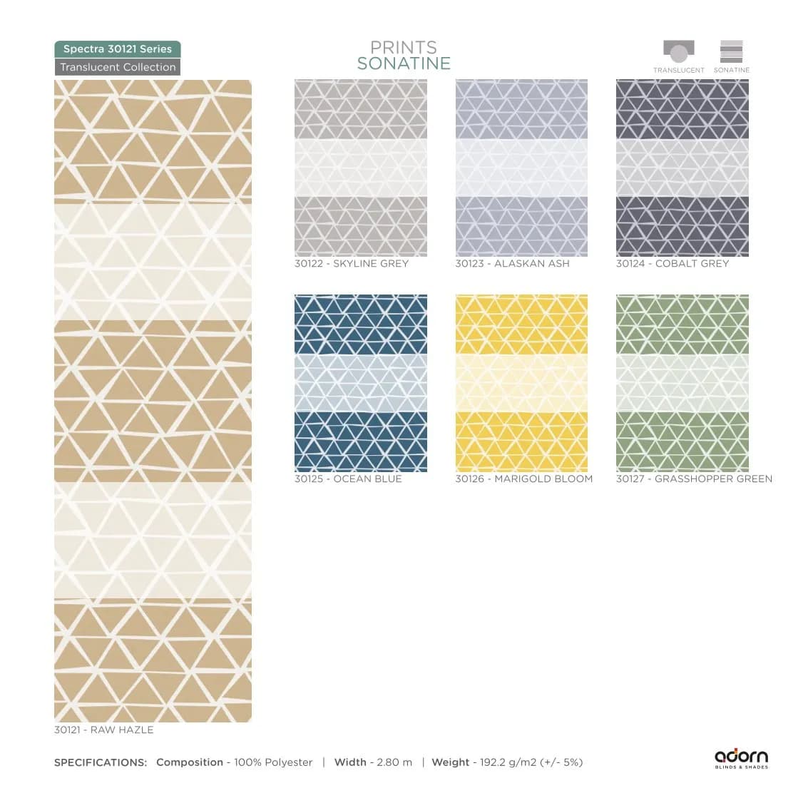 AD Vision Collection Vol-3 Prints Sonatine Fabric -30121-RAW HAZLE