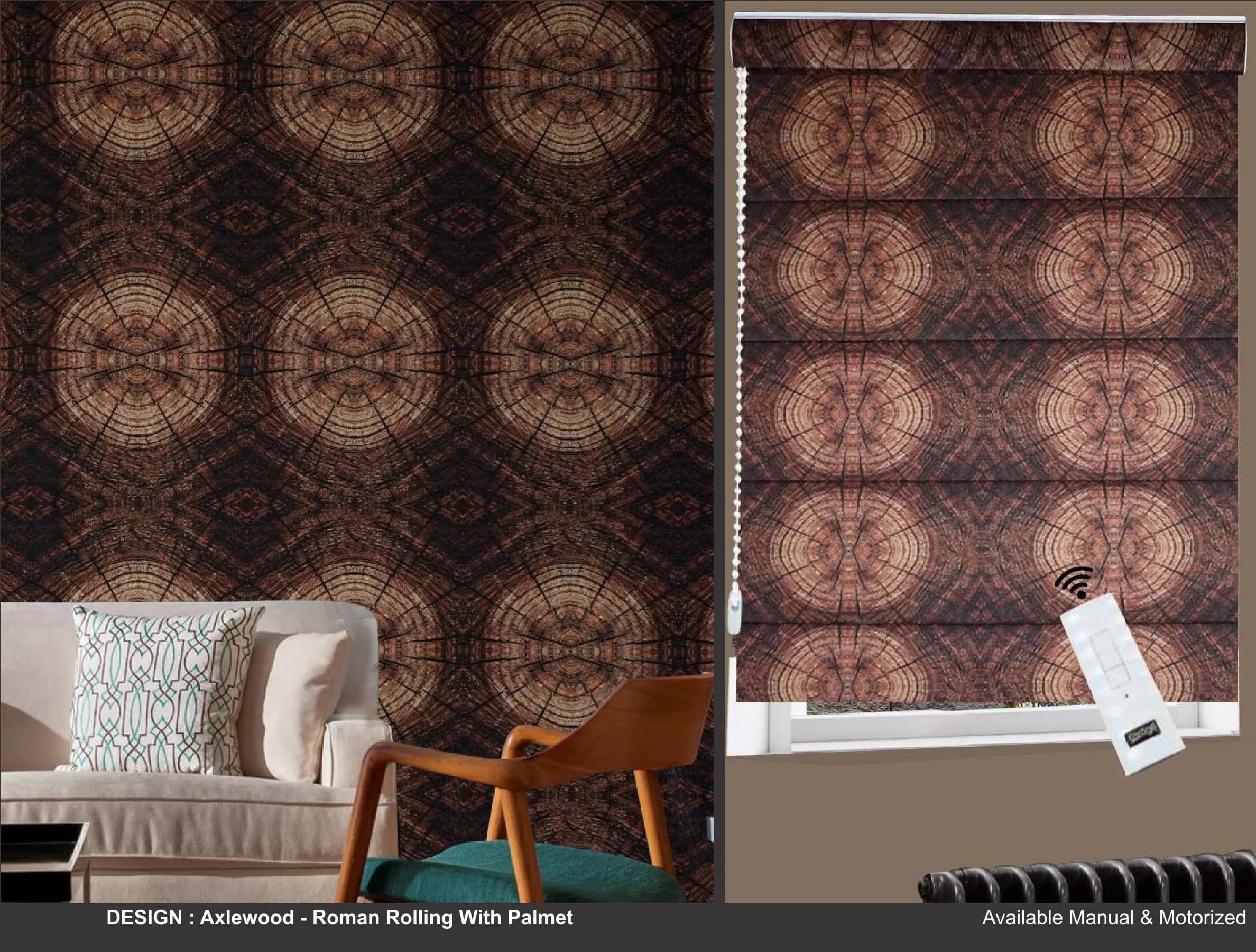 Kazage Axlewood Printed Blinds & Wallpapers Design