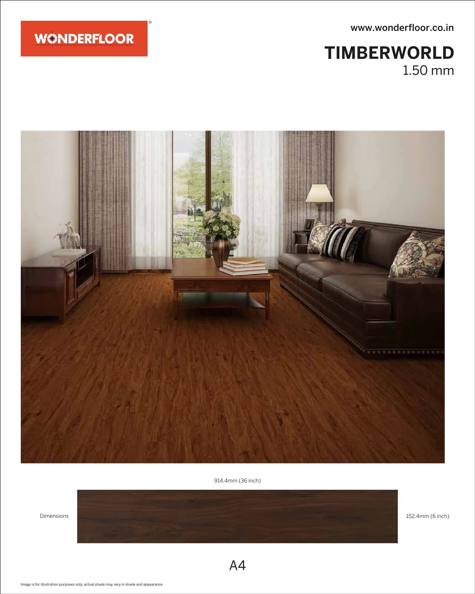 A4 -Wonderfloor Timberworld 1.50mm Vinyl Flooring