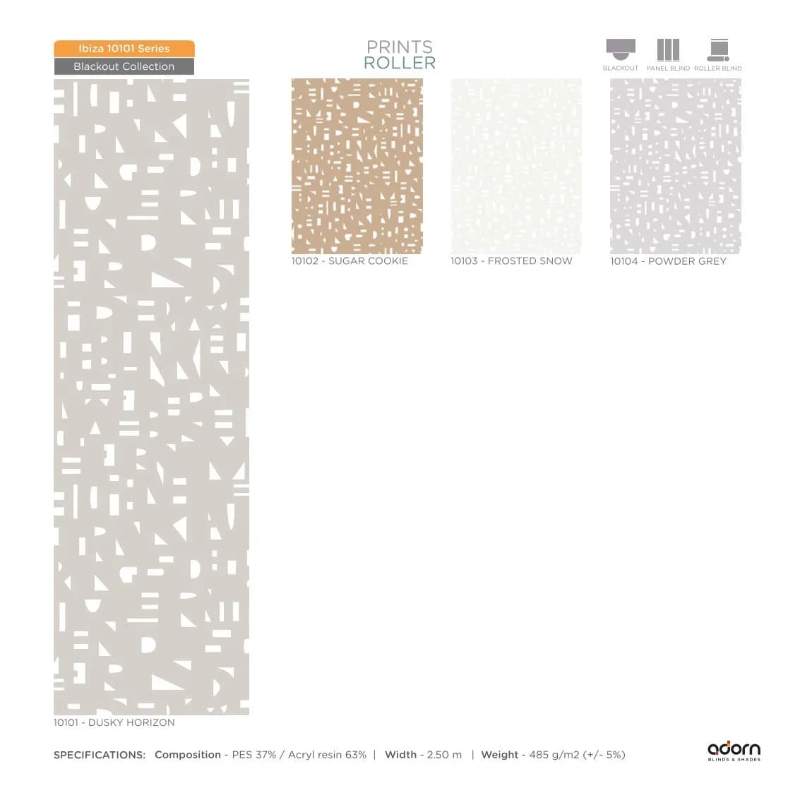 AD Cortina Collection VOL-3 Printed Roller Blinds - 10101- Dusky Horizon