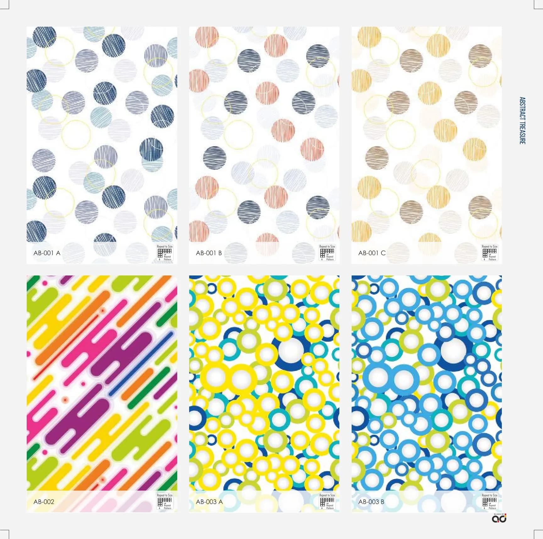 AD Roller Blinds – Abstract Treasure Print AB-001 A