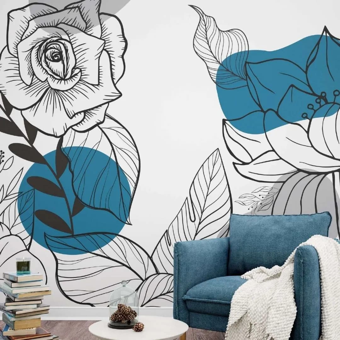 hapsody In Blue Abstract Wallpaper - Transform Your Space with Elegance