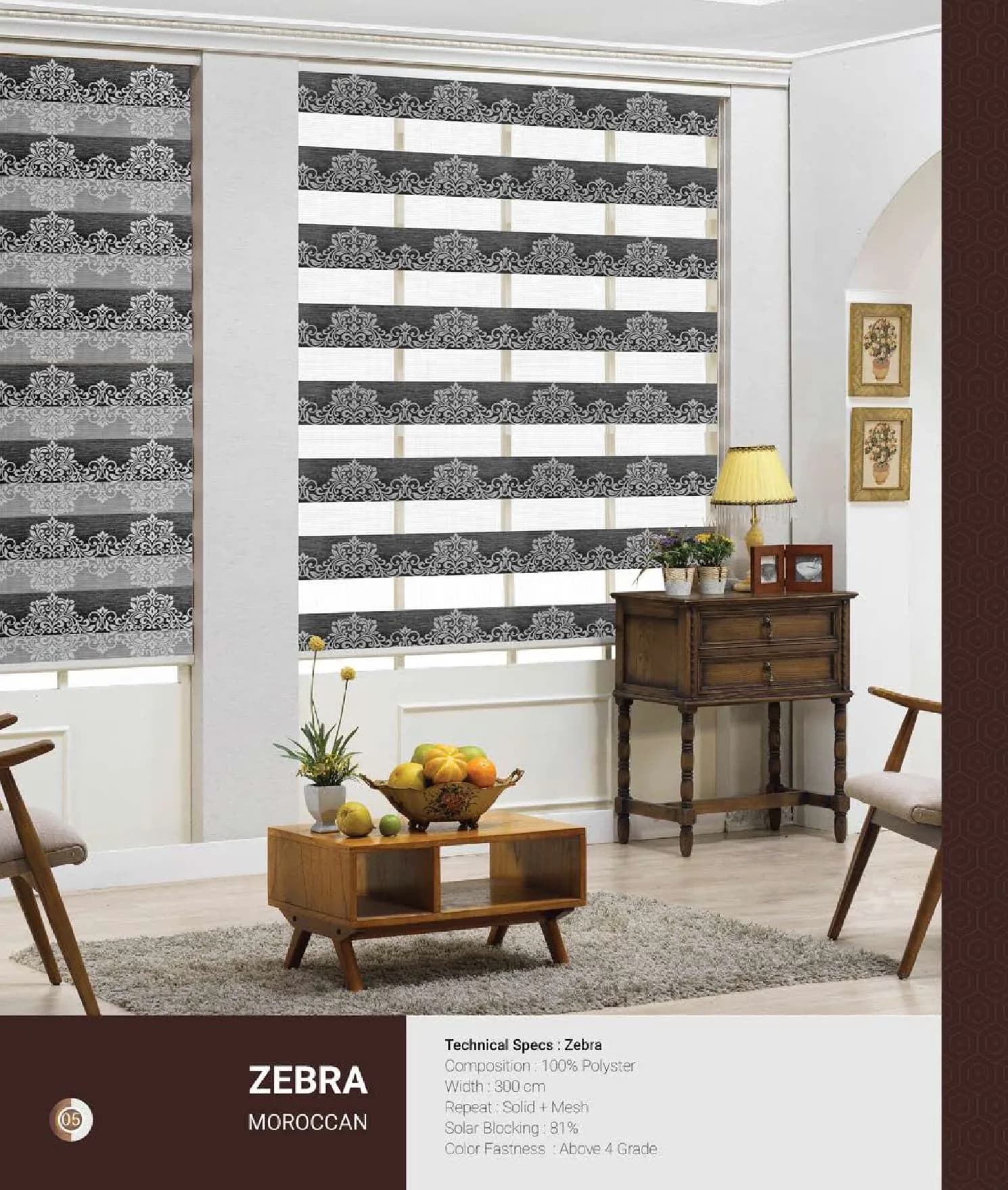 Johnson Zebra Window Blinds – Light Control & Style MOROCCAN