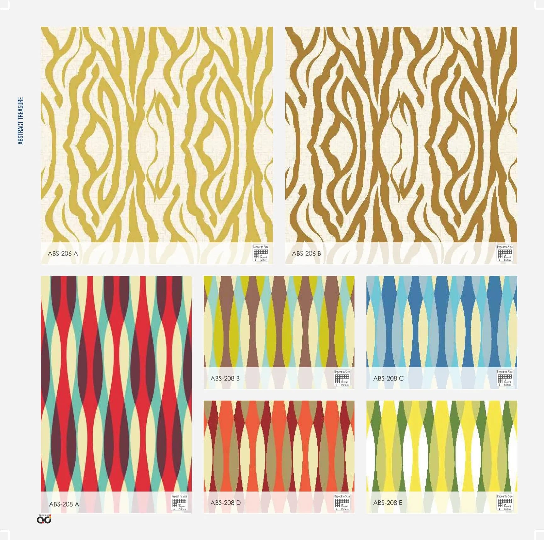 AD Roller Blinds – Abstract Treasure Print ABS-206 A