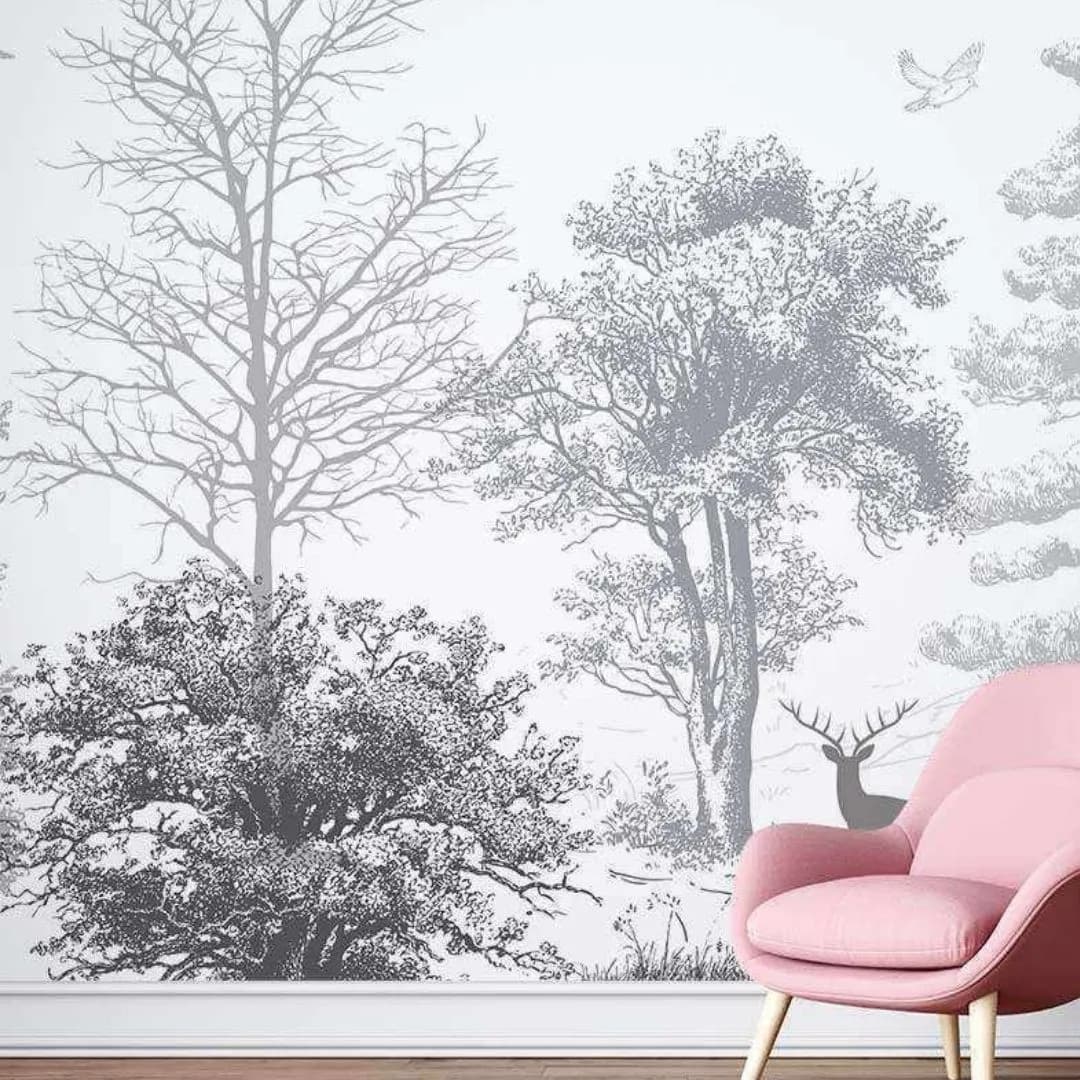 Bellewood Deer Tropical Wallpaper - Exquisite Customized Collection
