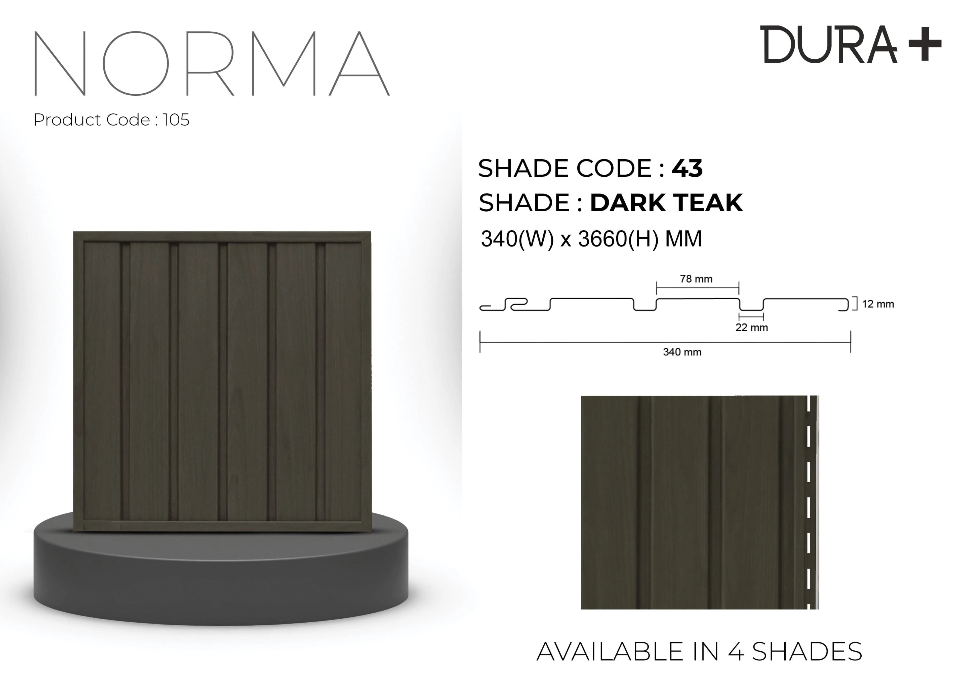 Pare Dura Norma Ceiling Panel – Durable & Stylish Dark Teak SHADE:43