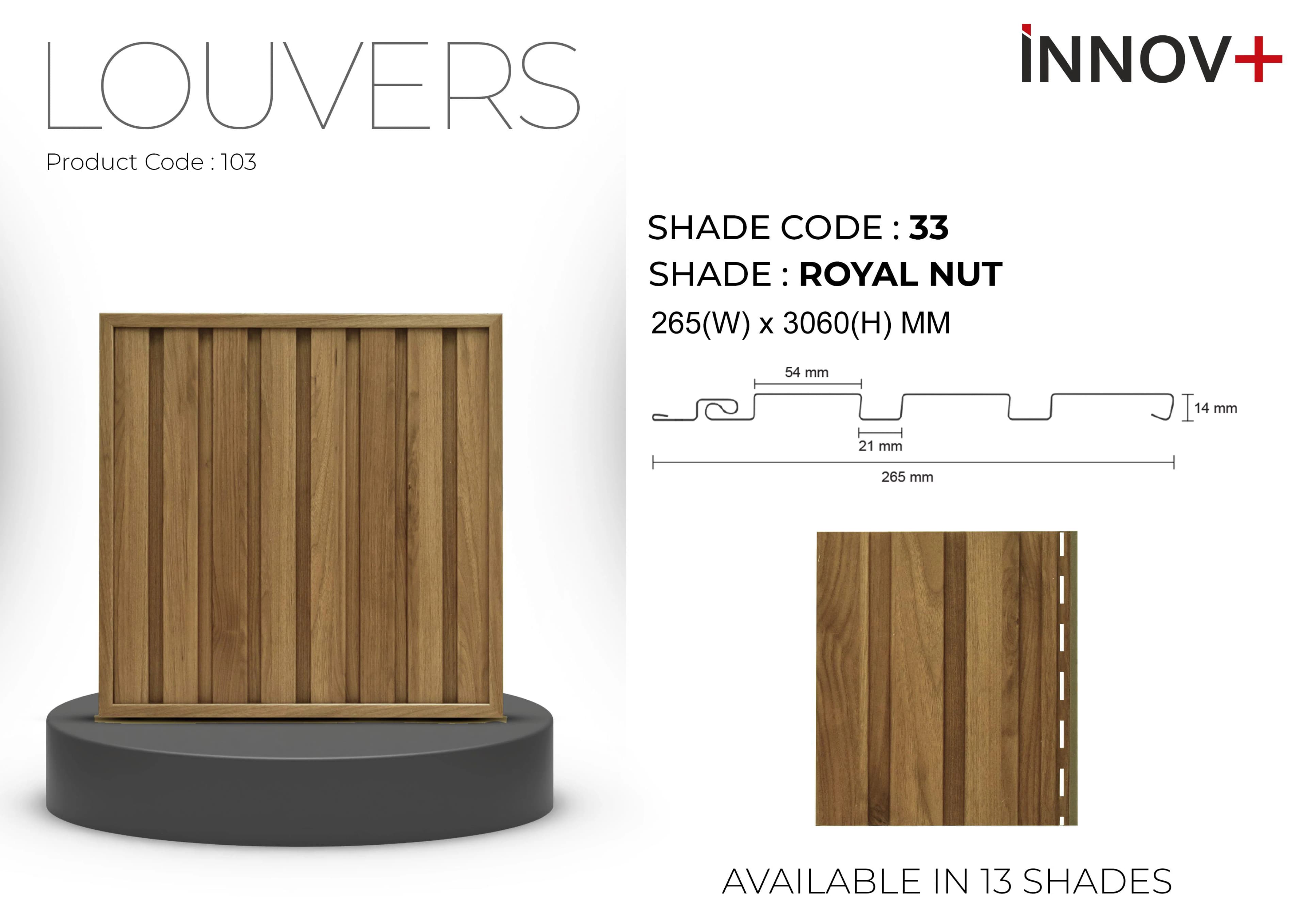 Pare INNOV+ Louvers Ceiling Panel – 33- ROYAL NUT