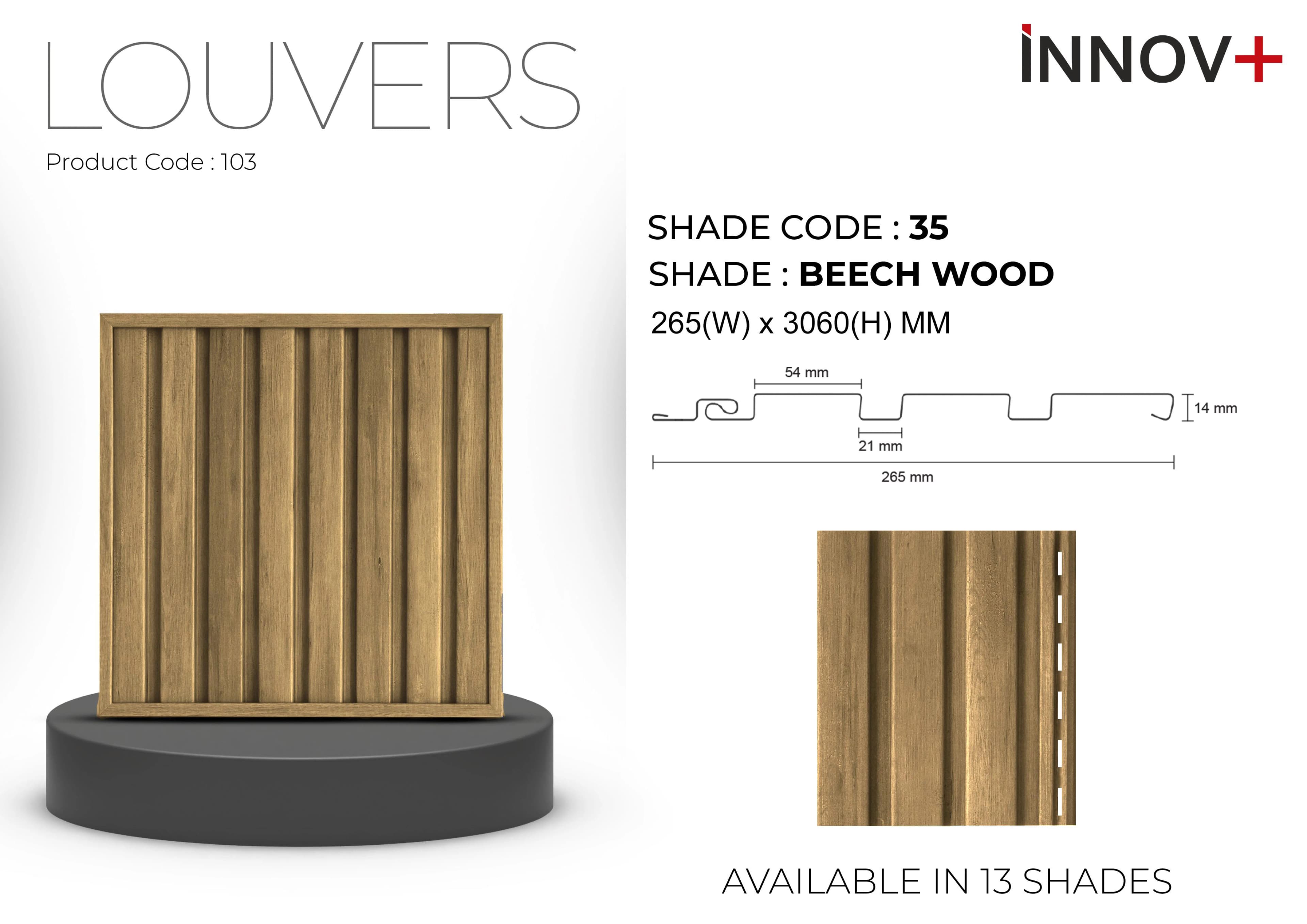 Pare INNOV+ Louvers Ceiling Panel – 35-BEECH WOOD