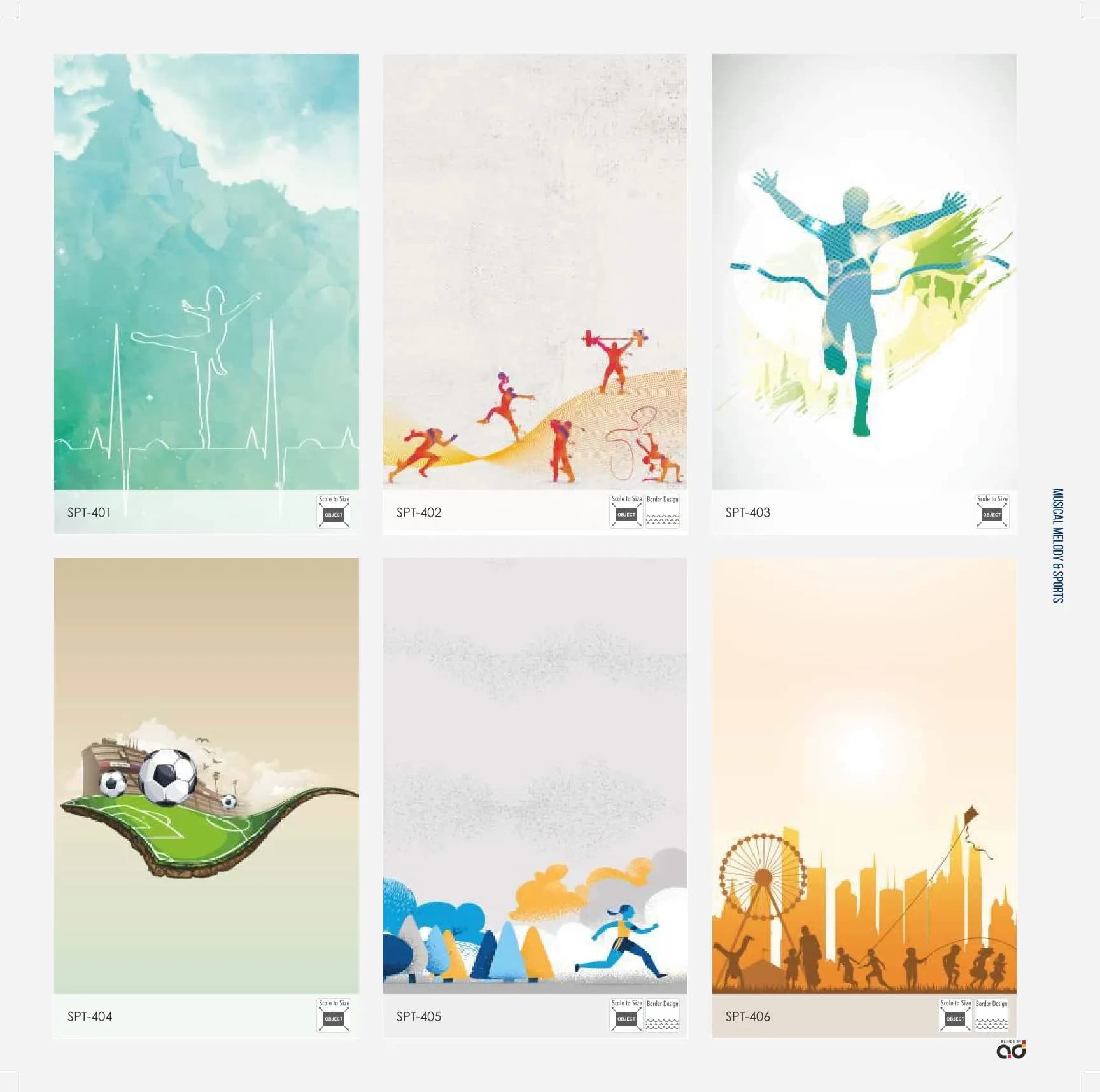 AD Printed Roller Blinds – Musical Melody & Sports spt-401
