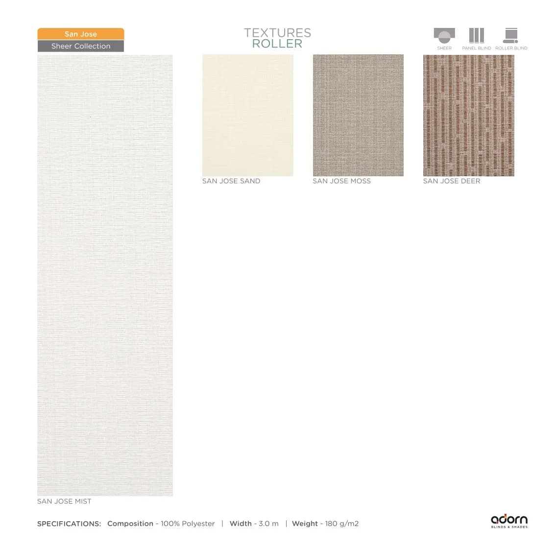 AD Cortina Textured Roller Blind – San Jose Mist