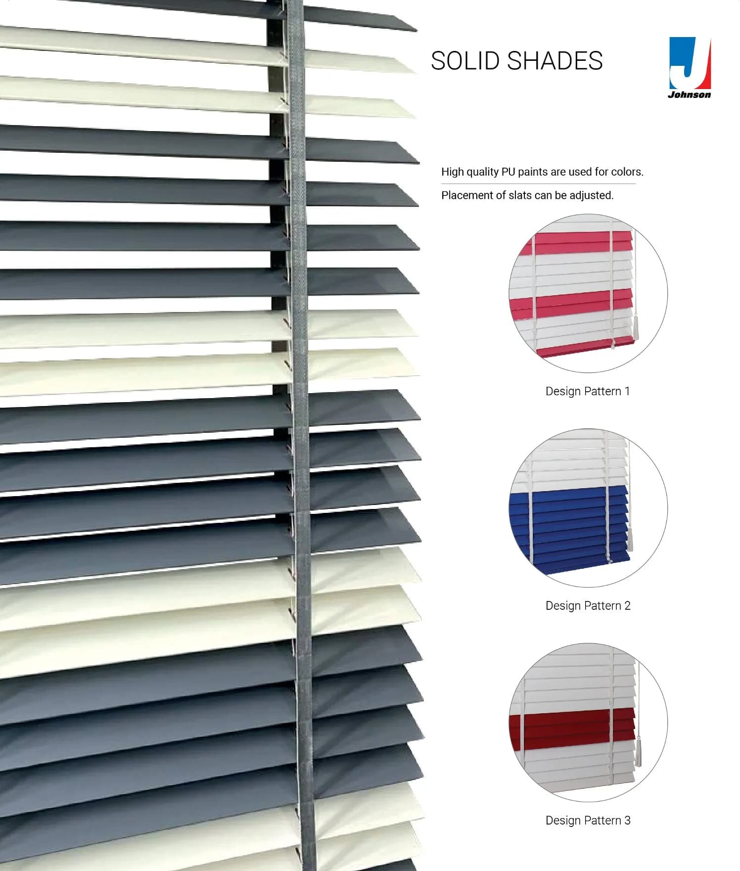 Johnson Wooden Window Blinds – SOLID SHADE