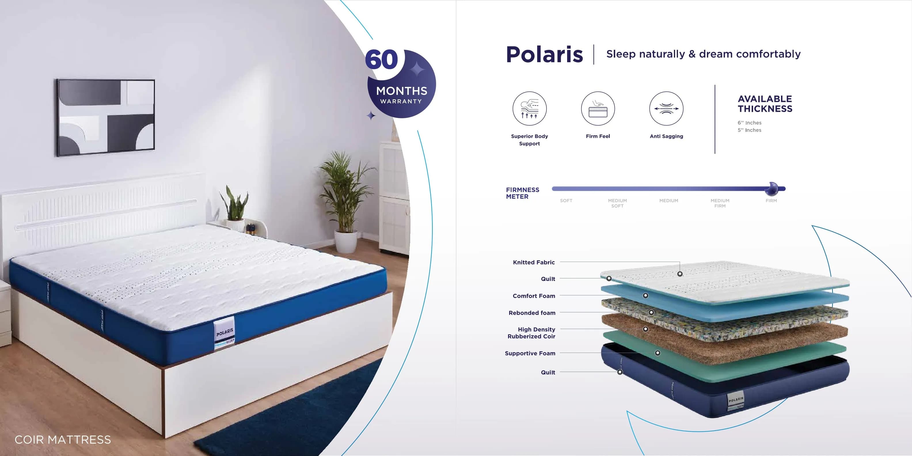 Nilkamal Sleep Polaris Mattress – 6 & 5 Inch Thick