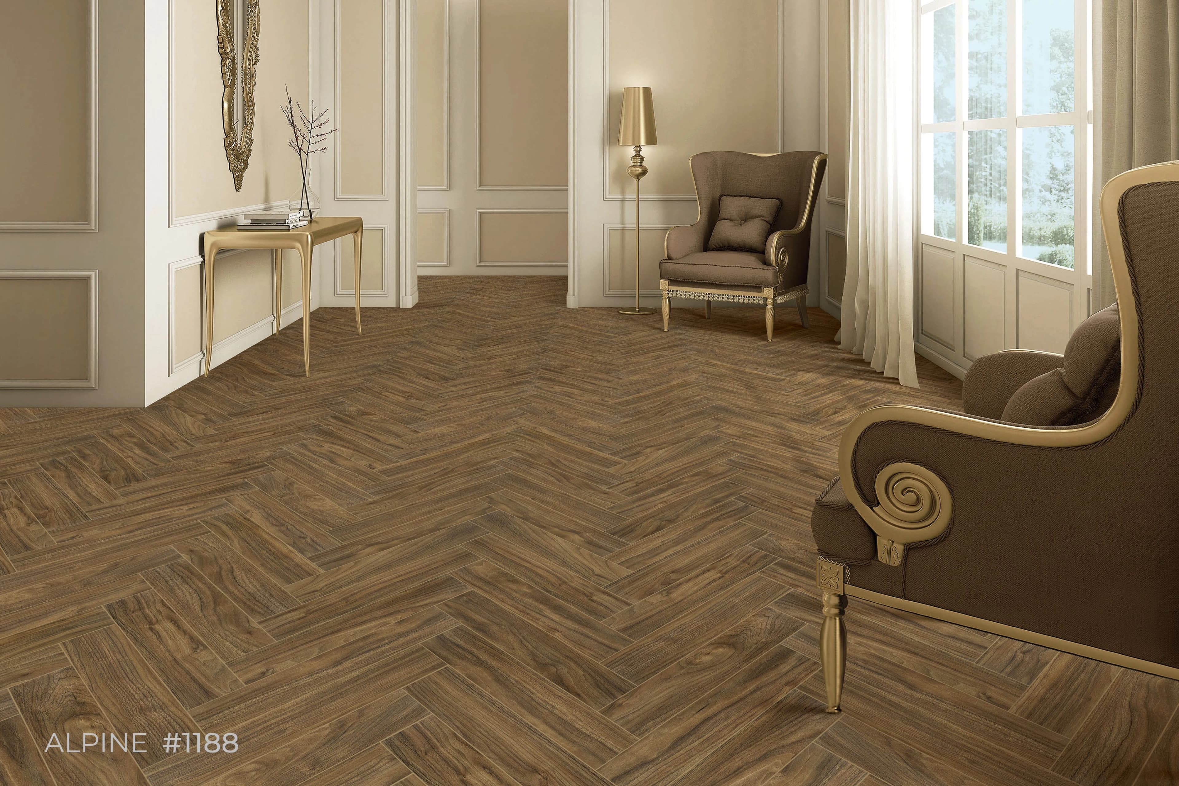 Kaara Lamiwood Herringbone 8mm Flooring - Alpine #1188