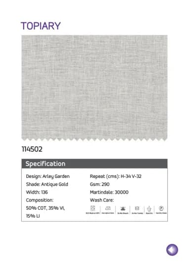 Luxurious Antique Gold Printed Fabric - 114502