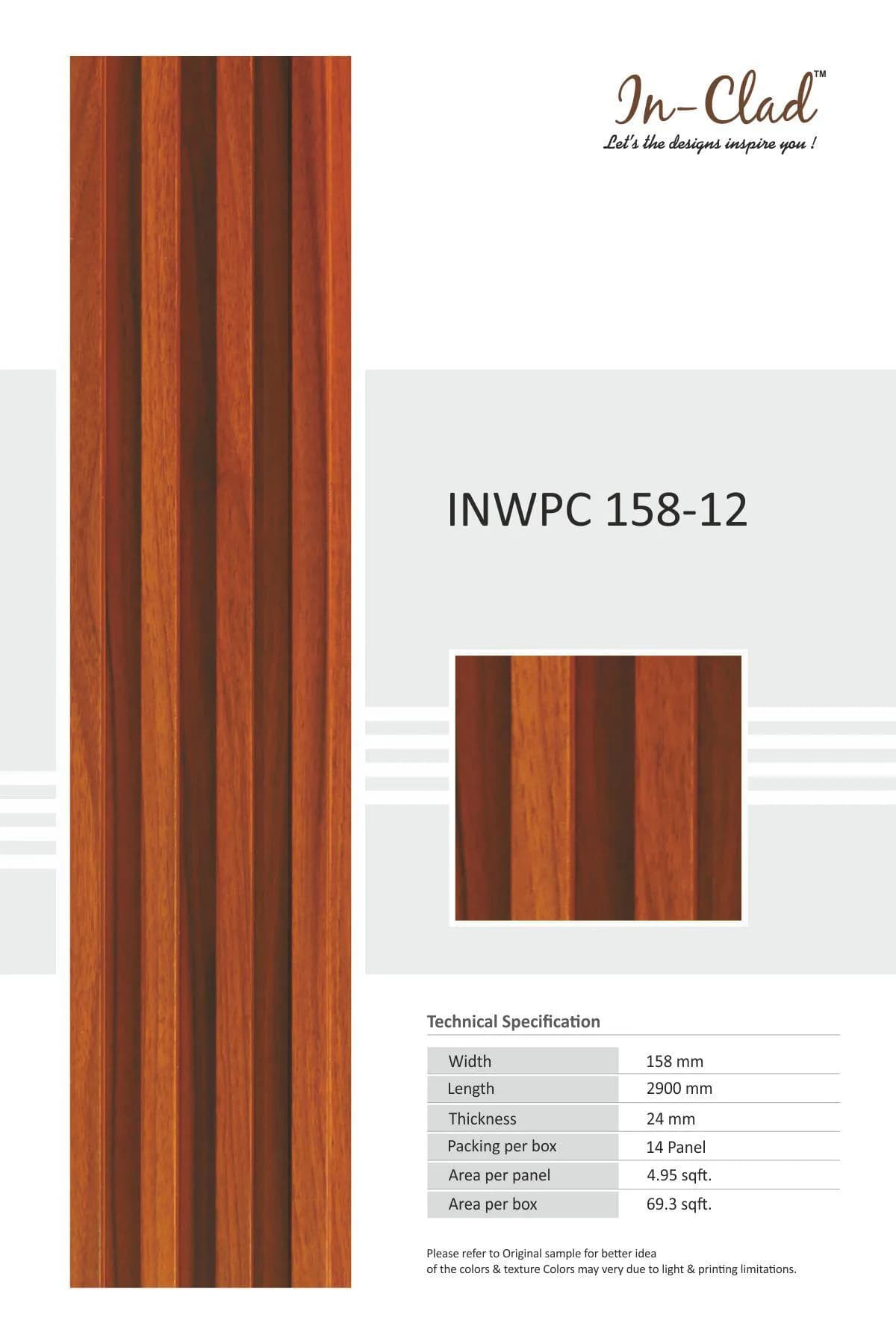 12 Tile WPC Panel Code INWPC 158 - Easy Install, Waterproof Design