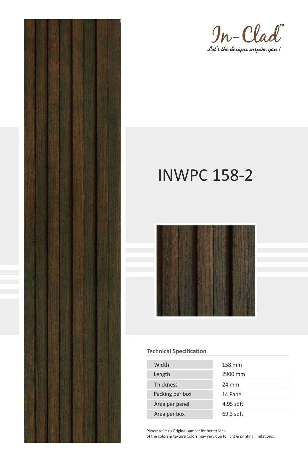 Premium WPC Panel Code INWPC 158-2 Tile | Durable & Stylish