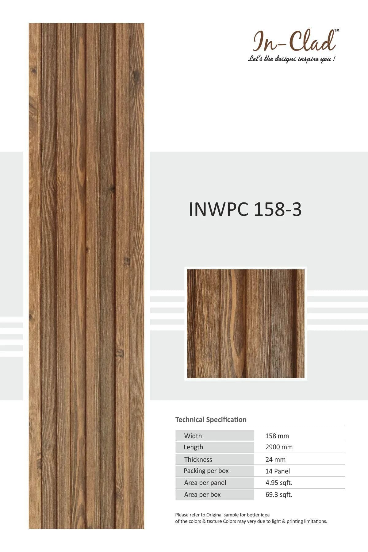 WPC Panel Code INWPC 158-3 Tile - Durable & Stylish Flooring Solution