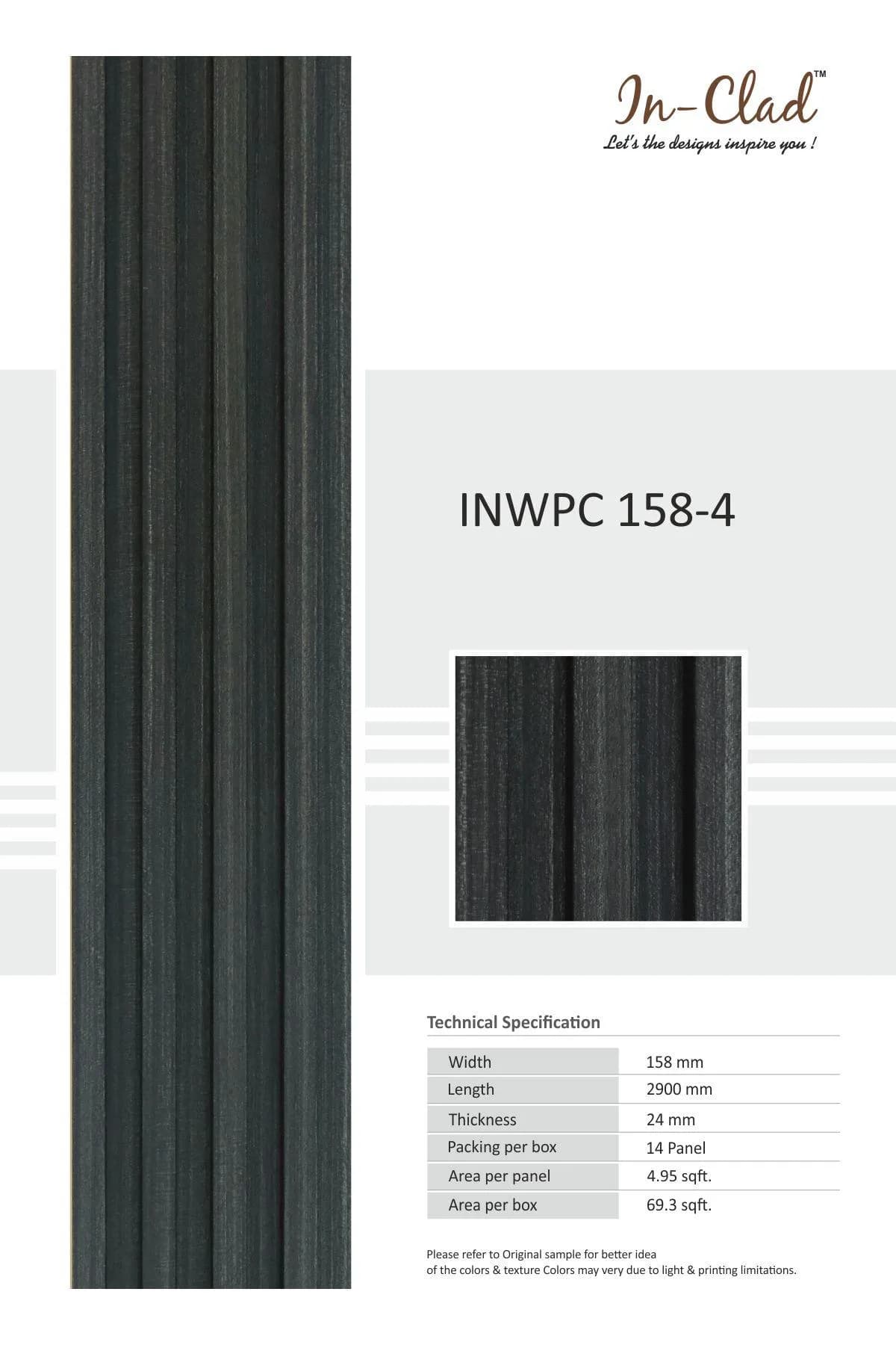 InWPC 158-4 Tile: Premium WPC Panel for Stylish Interiors