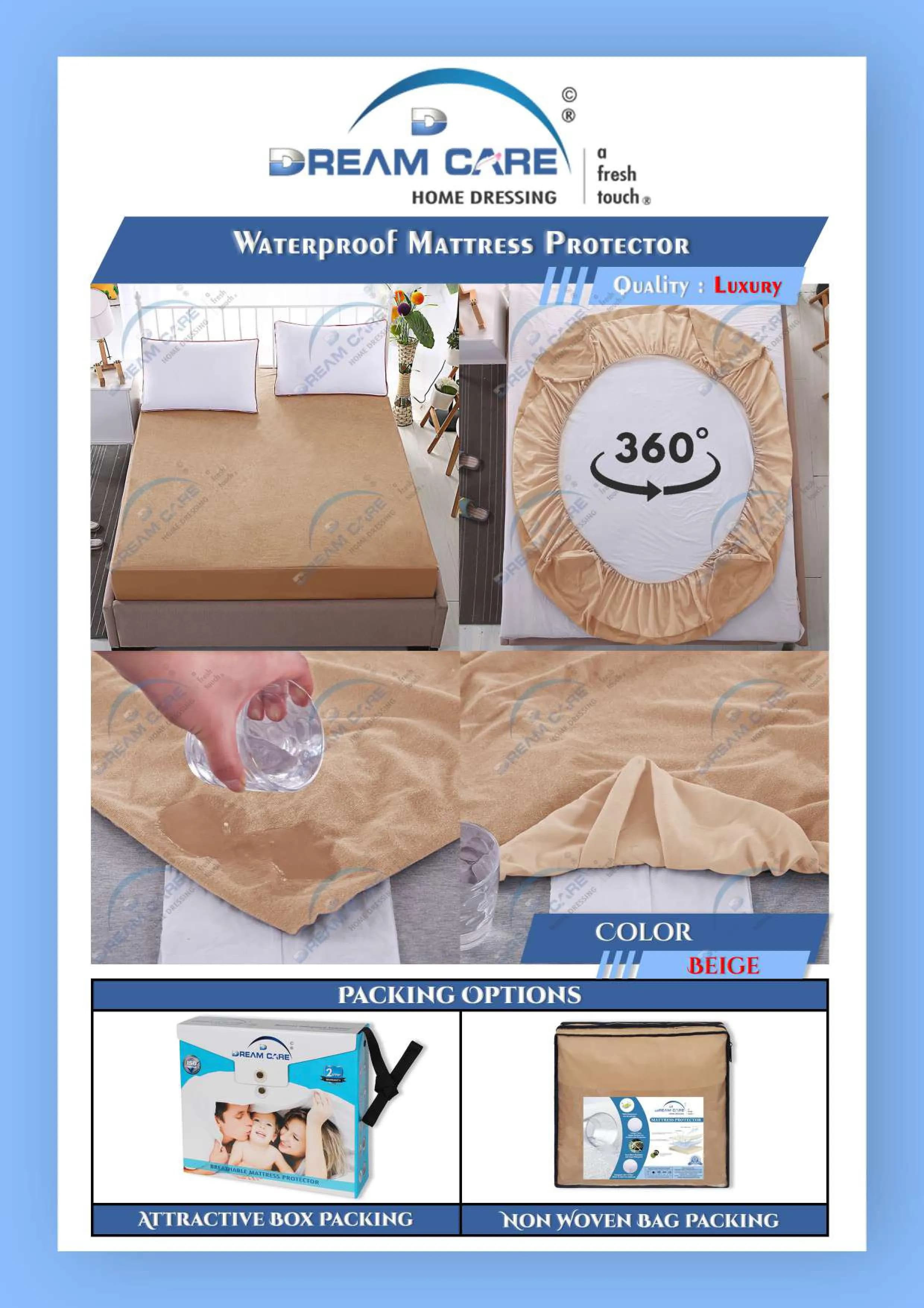 Luxury Beige Mattress Protector - Premium Bedding