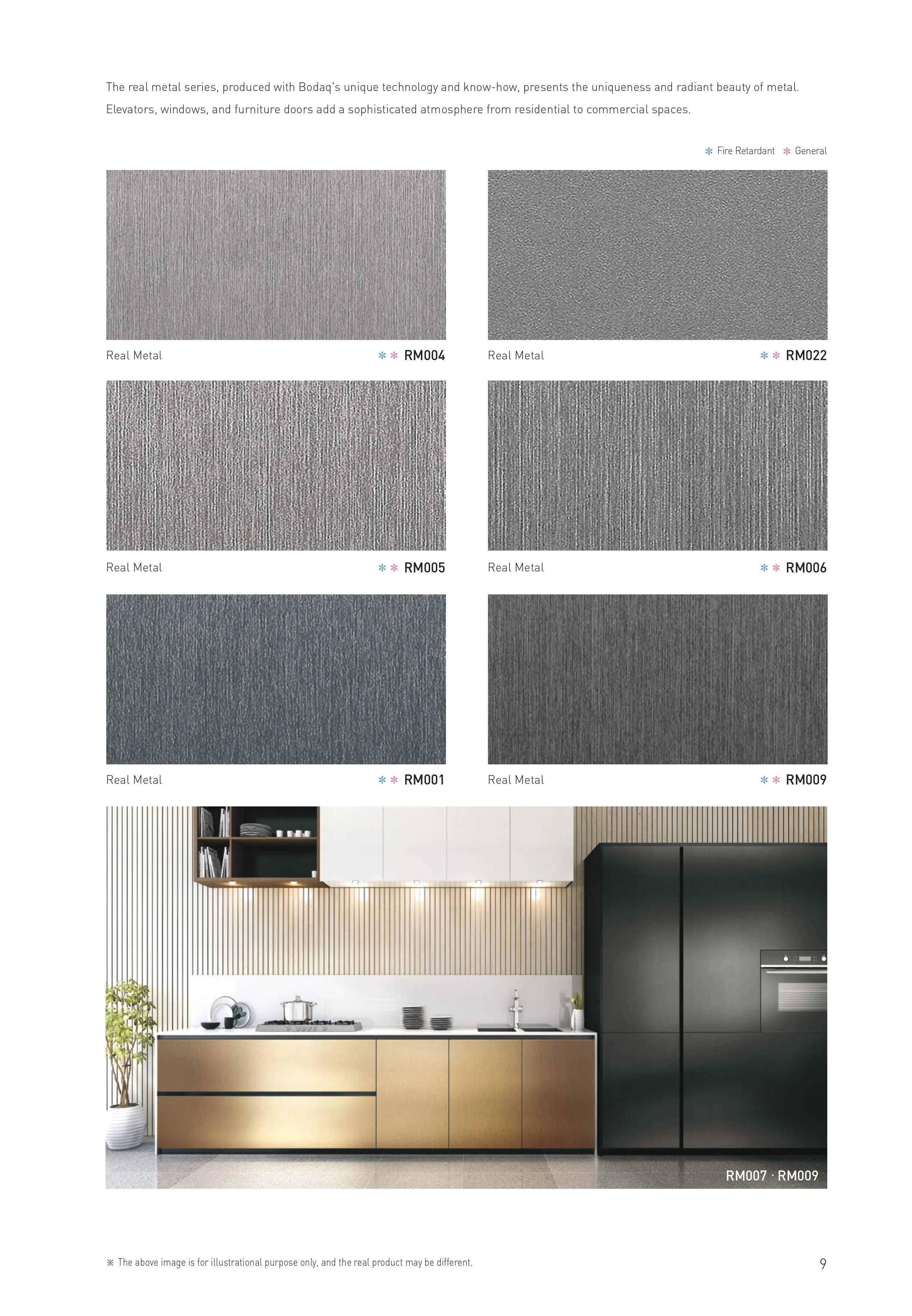 RM007 Real Metal Interior Film for Stylish Wall Decor