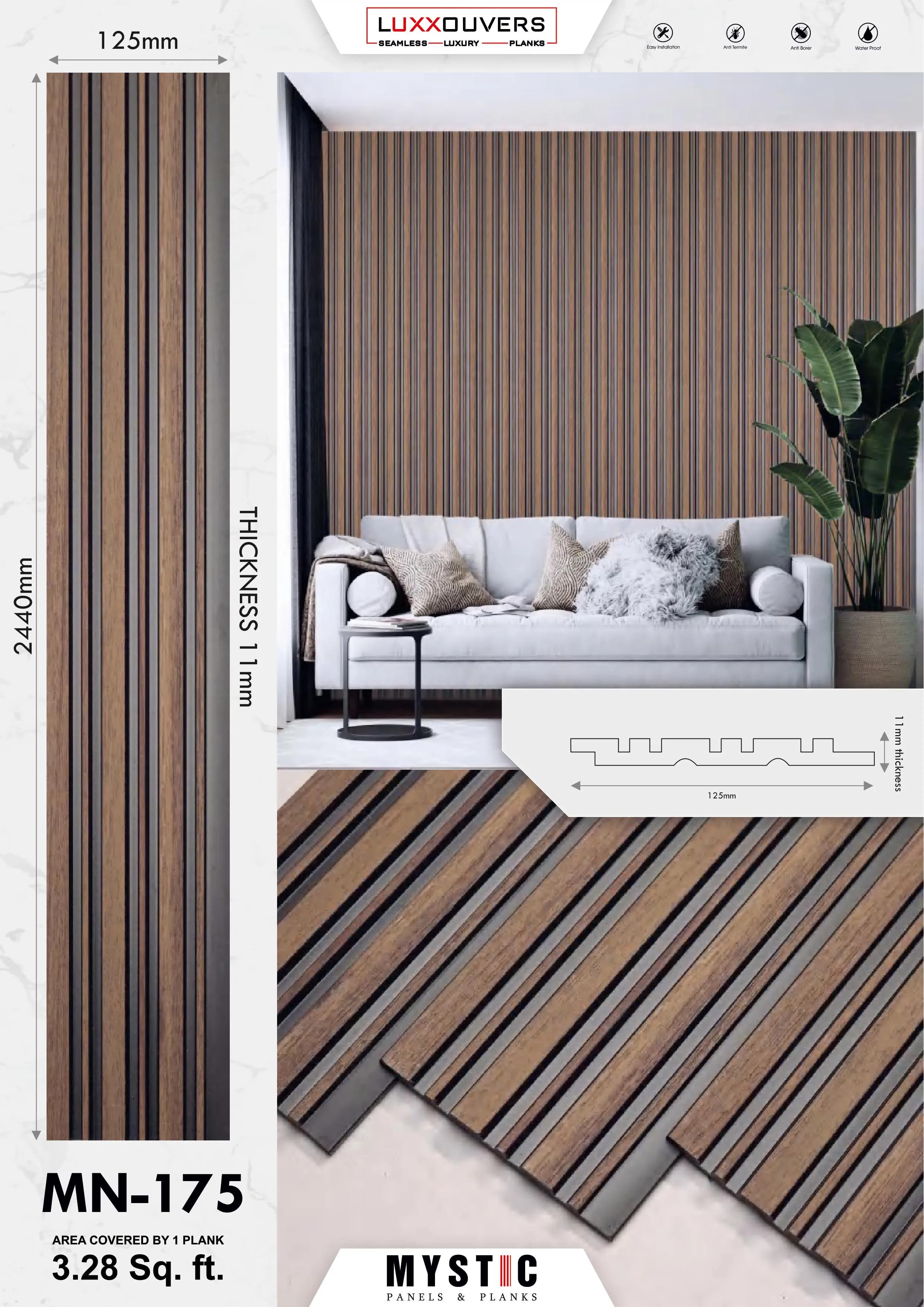 MN-163 Tuscany Charcoal Wall Panelling