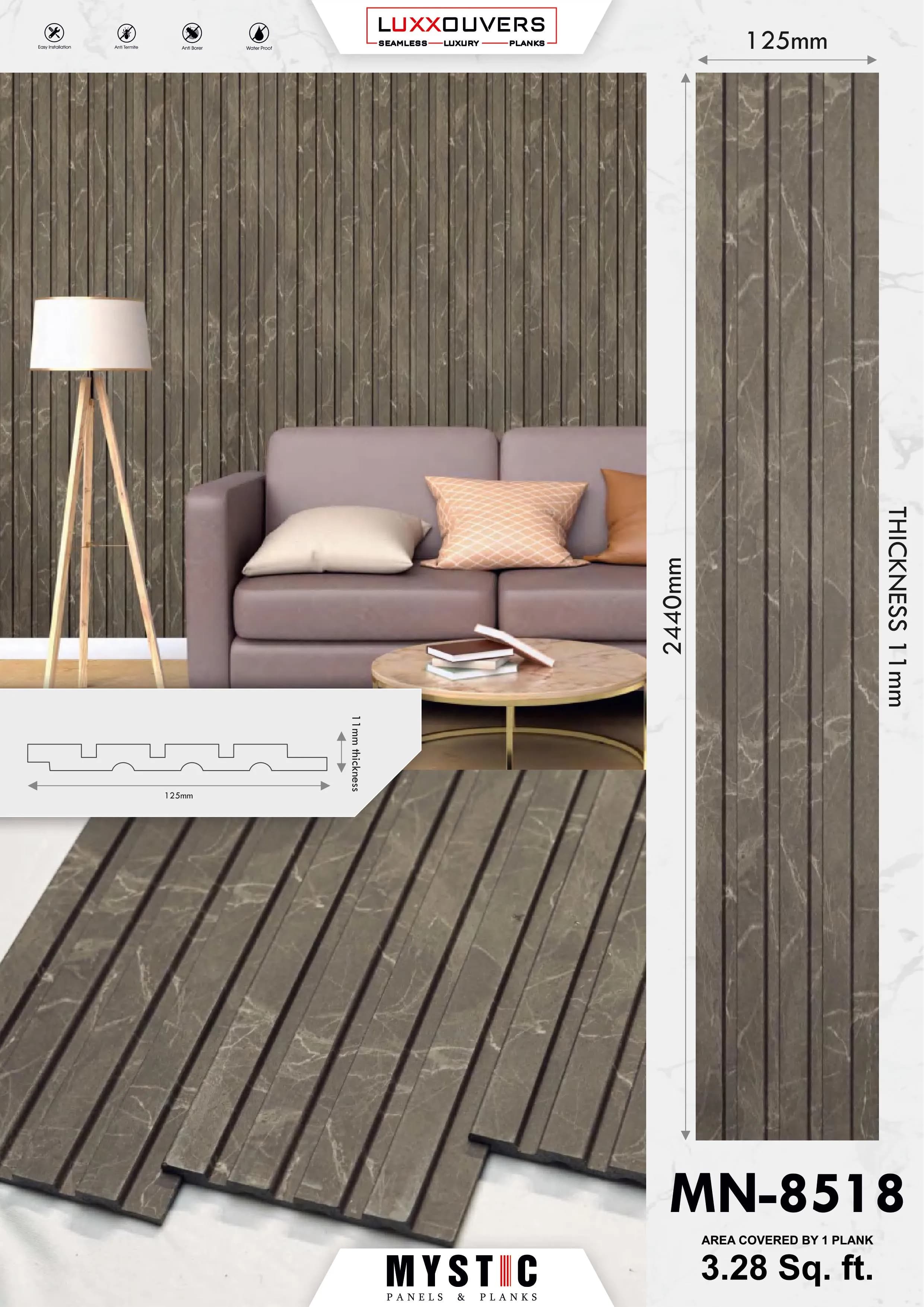 MN-176 Wall Paneling Tuscany Charcoal - Elegant Home Decor