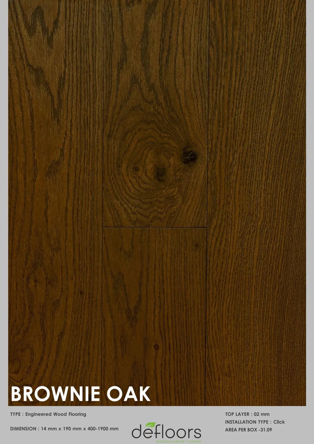BROWNIE OAK -14mm Engineered Defloor Laminate Flooring