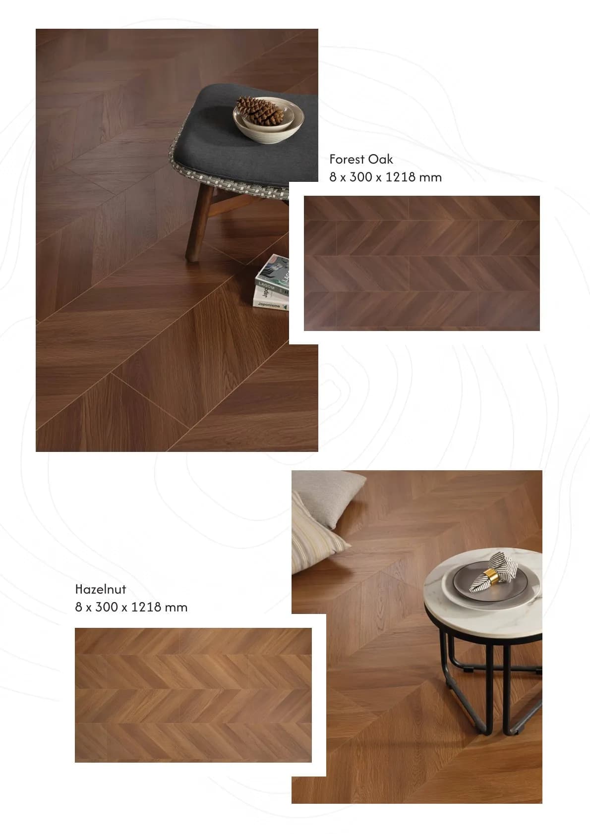 Forest Oak Herringbone Laminate Flooring – 8mm
