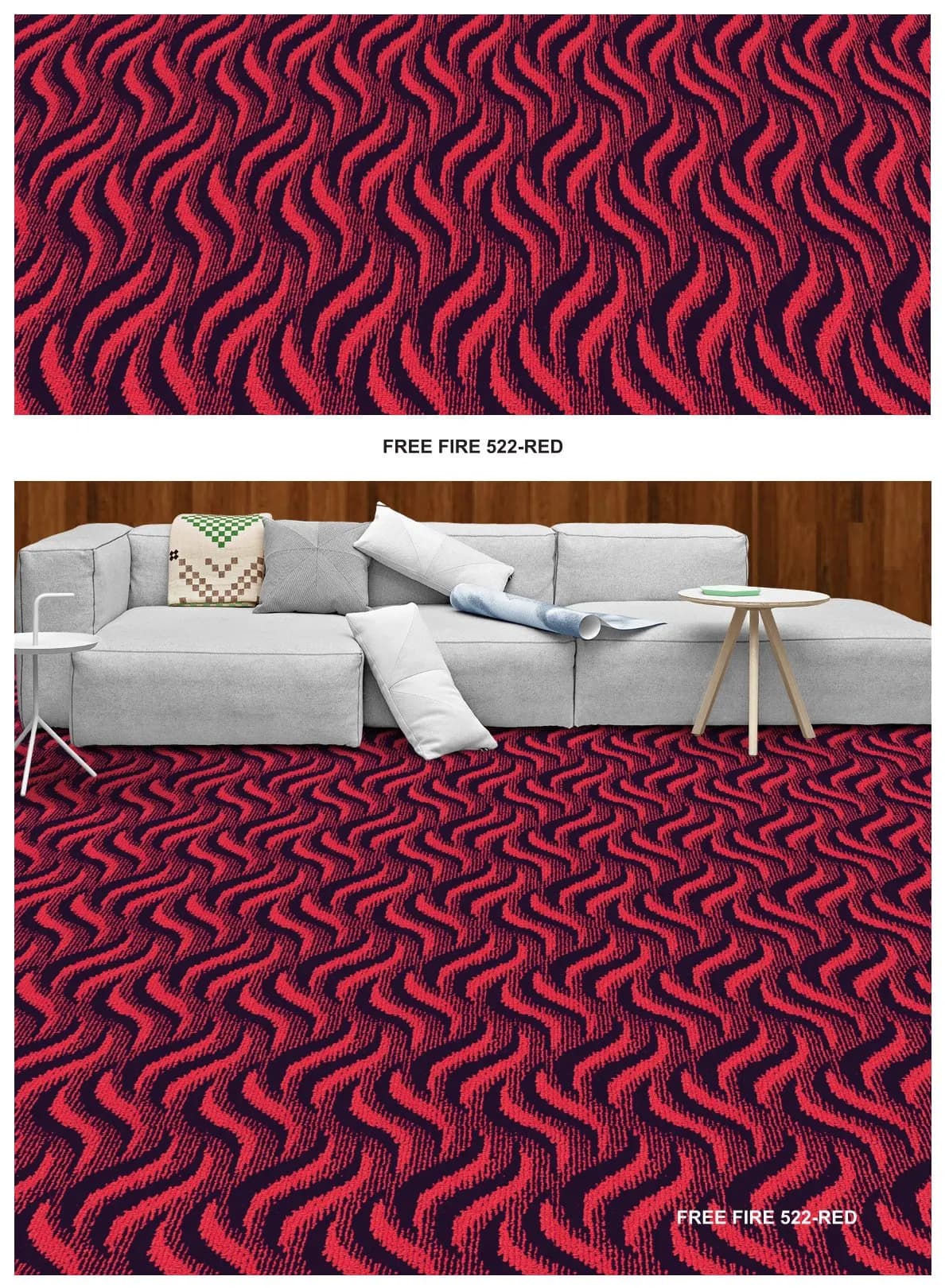 Free Fire Carpet Tile 522-Red | Durable & Stylish Flooring