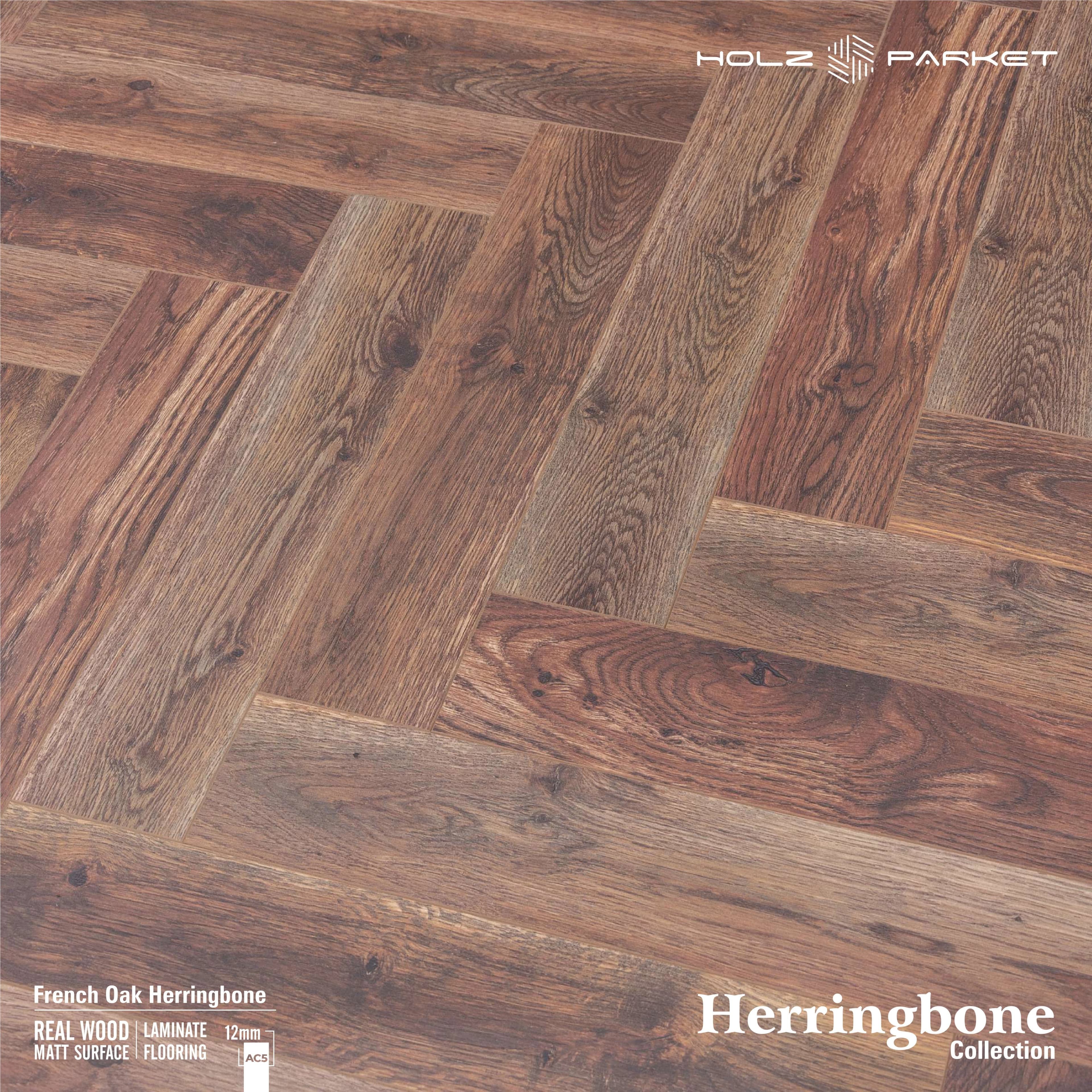 French Oak Herringbone Lamiwood Laminate Flooring 12MM
