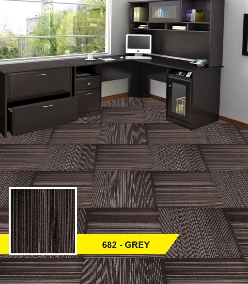Cosmos Carpet Tile 682-Grey - Durable and Stylish