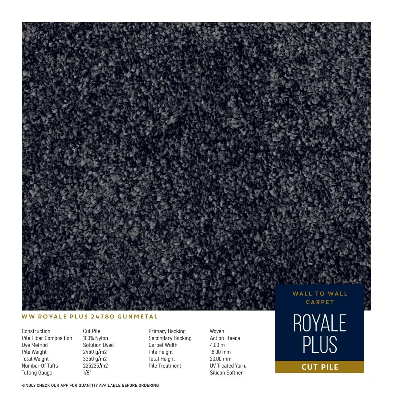 Divine Royale Plus Carpet Roll - Gunmetal