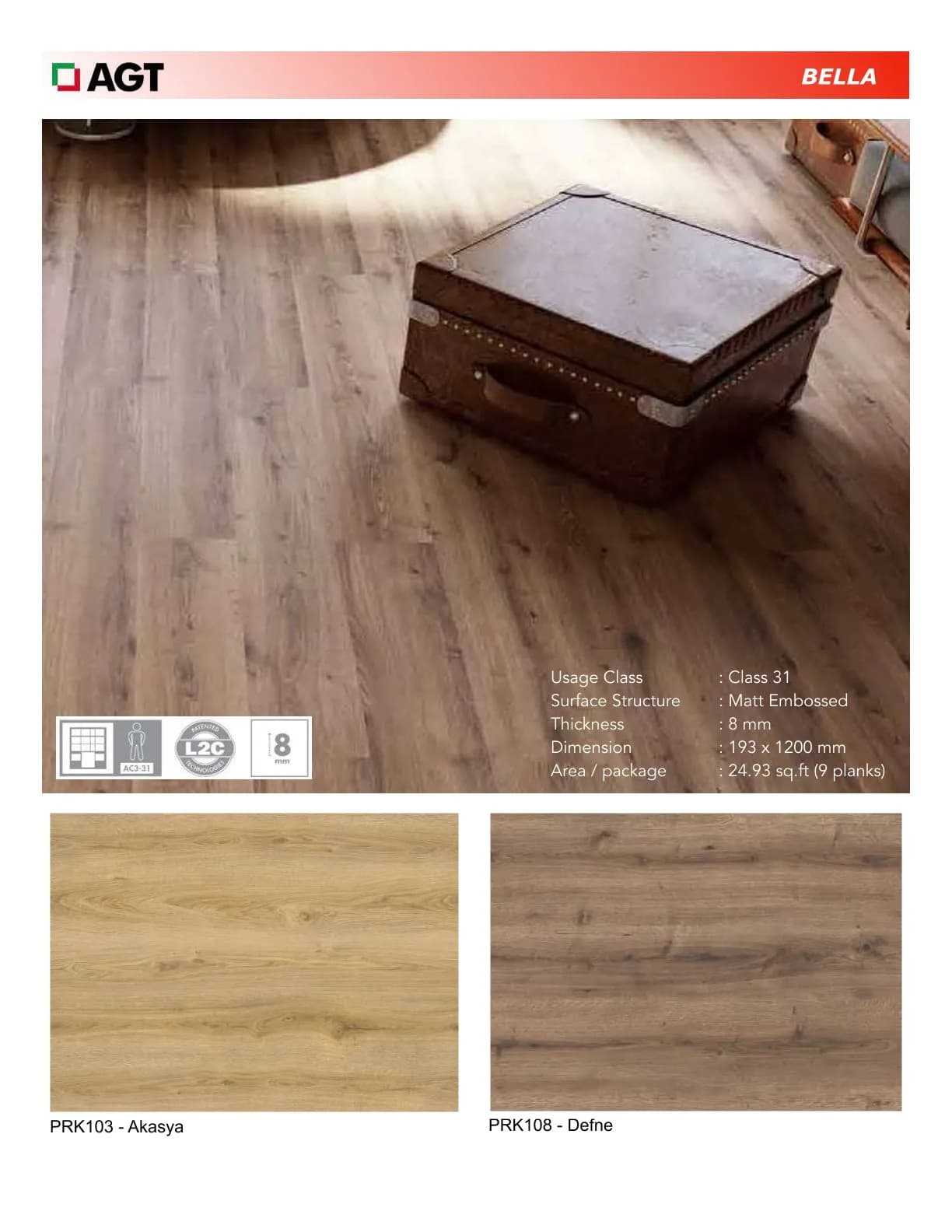 PRK103 - Akasya - Vito 8mm Laminate Flooring – Durable & Stylish