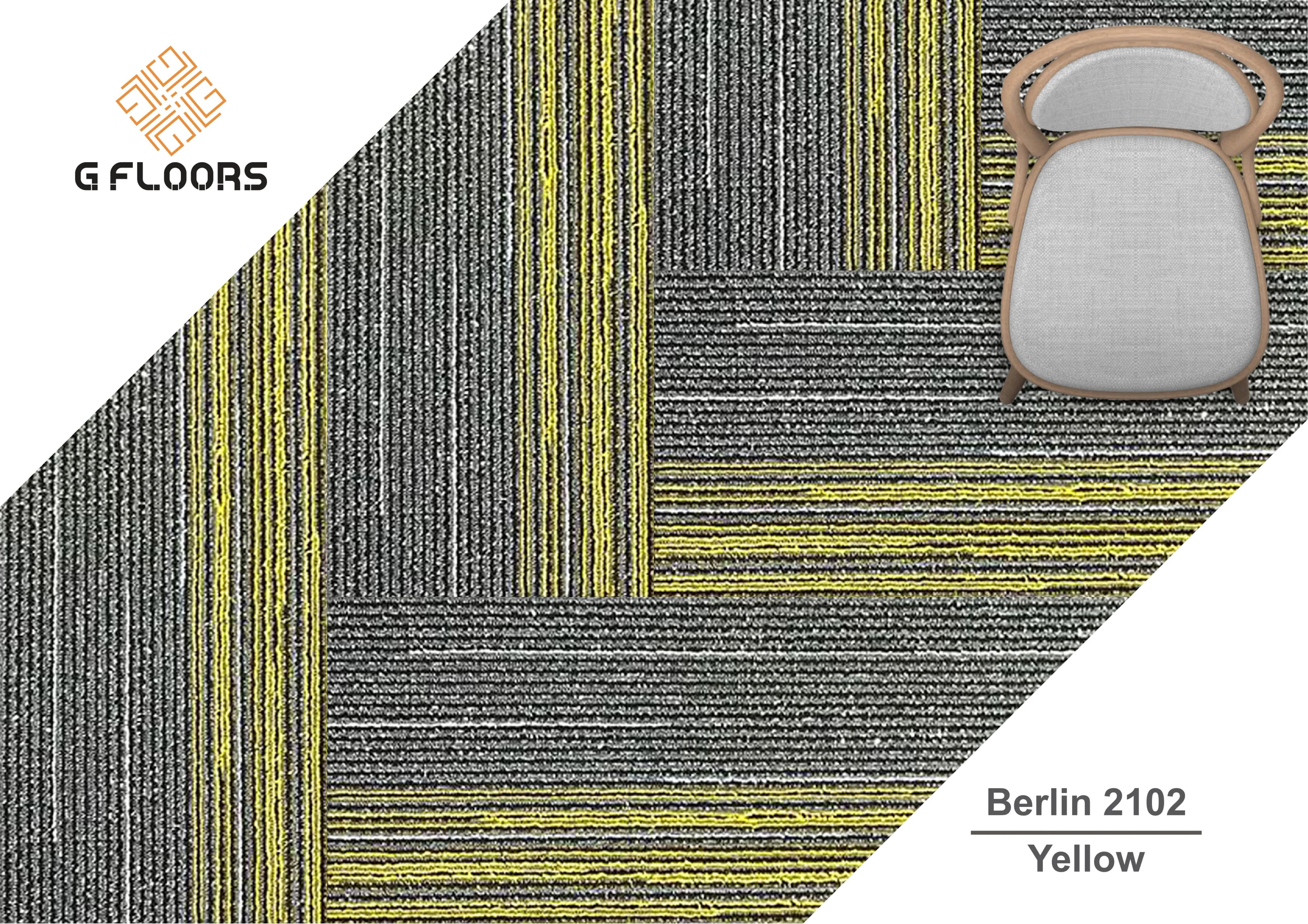 Berlin Carpet Planks 2102-Yellow | Stylish Flooring Solution