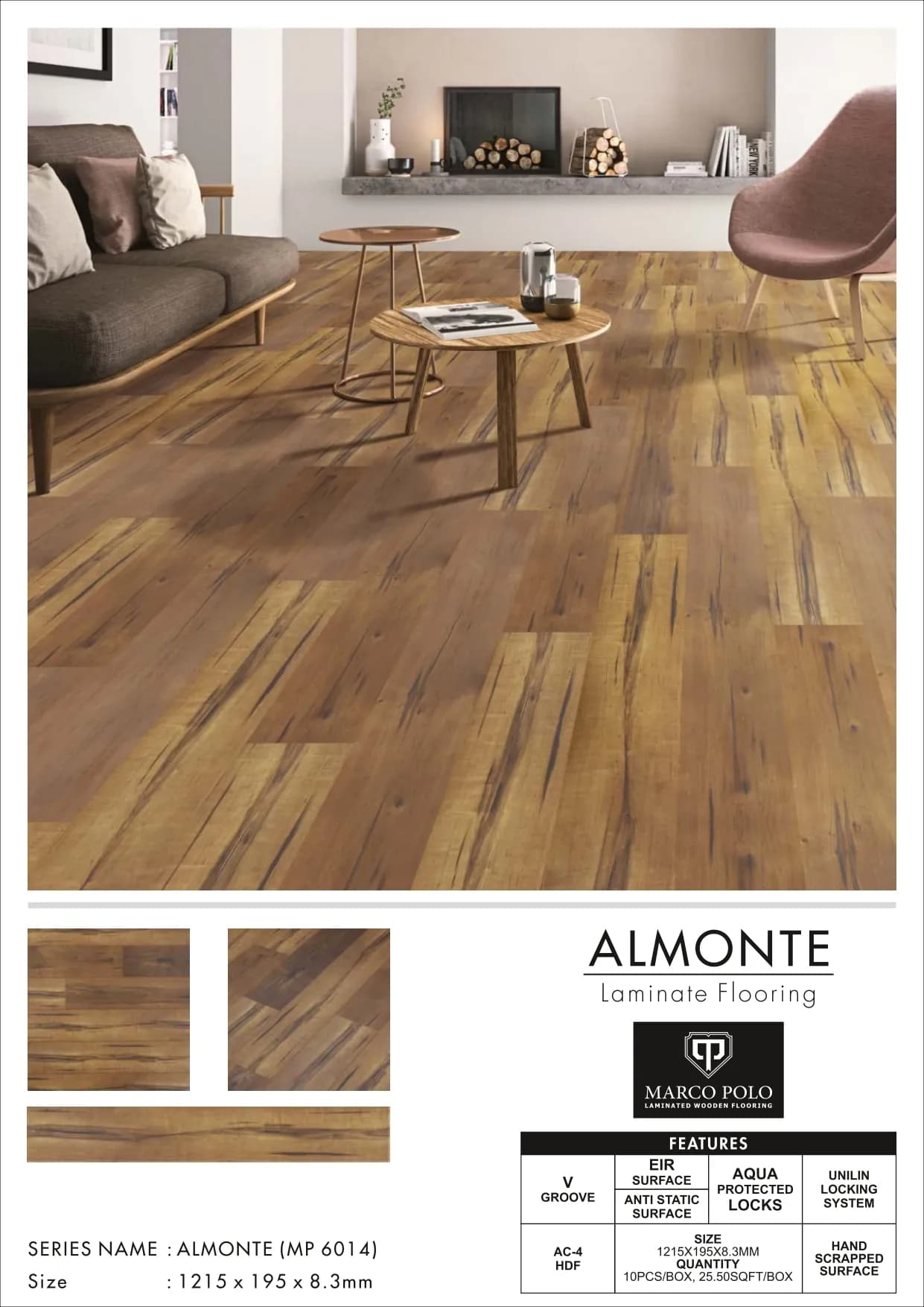 Almonte MP6014 Marcopolo Laminate Wooden Flooring