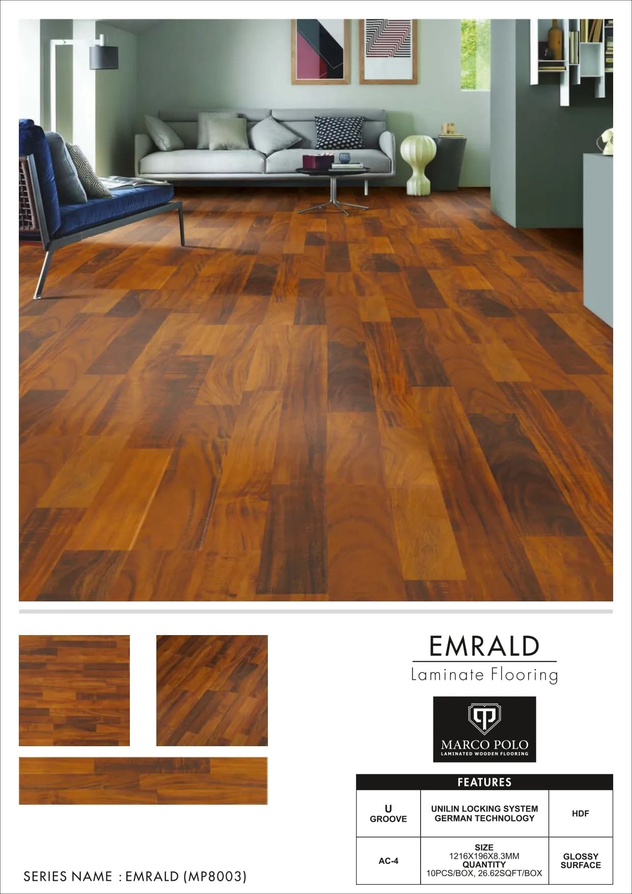 Emrald MP8003 Marcopolo Laminate Wooden Flooring