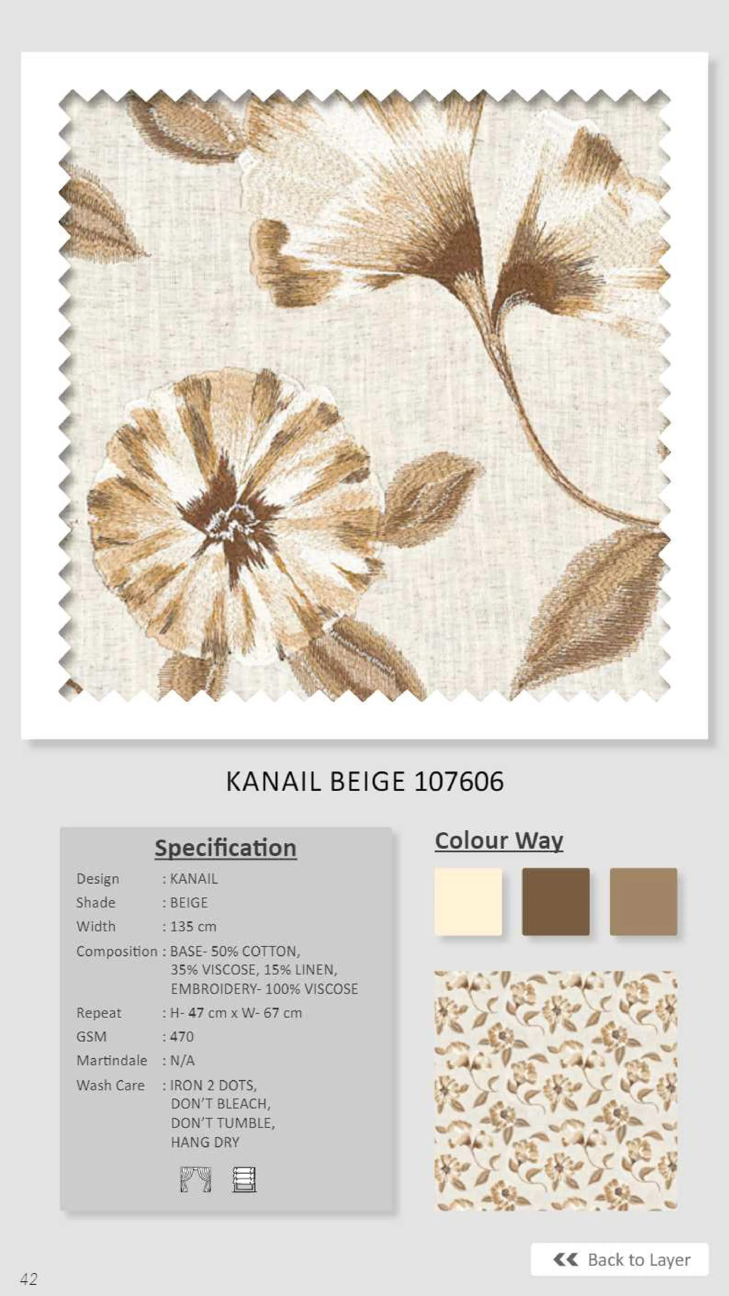 Dale Kanail Beige 107606 Linen Fabric