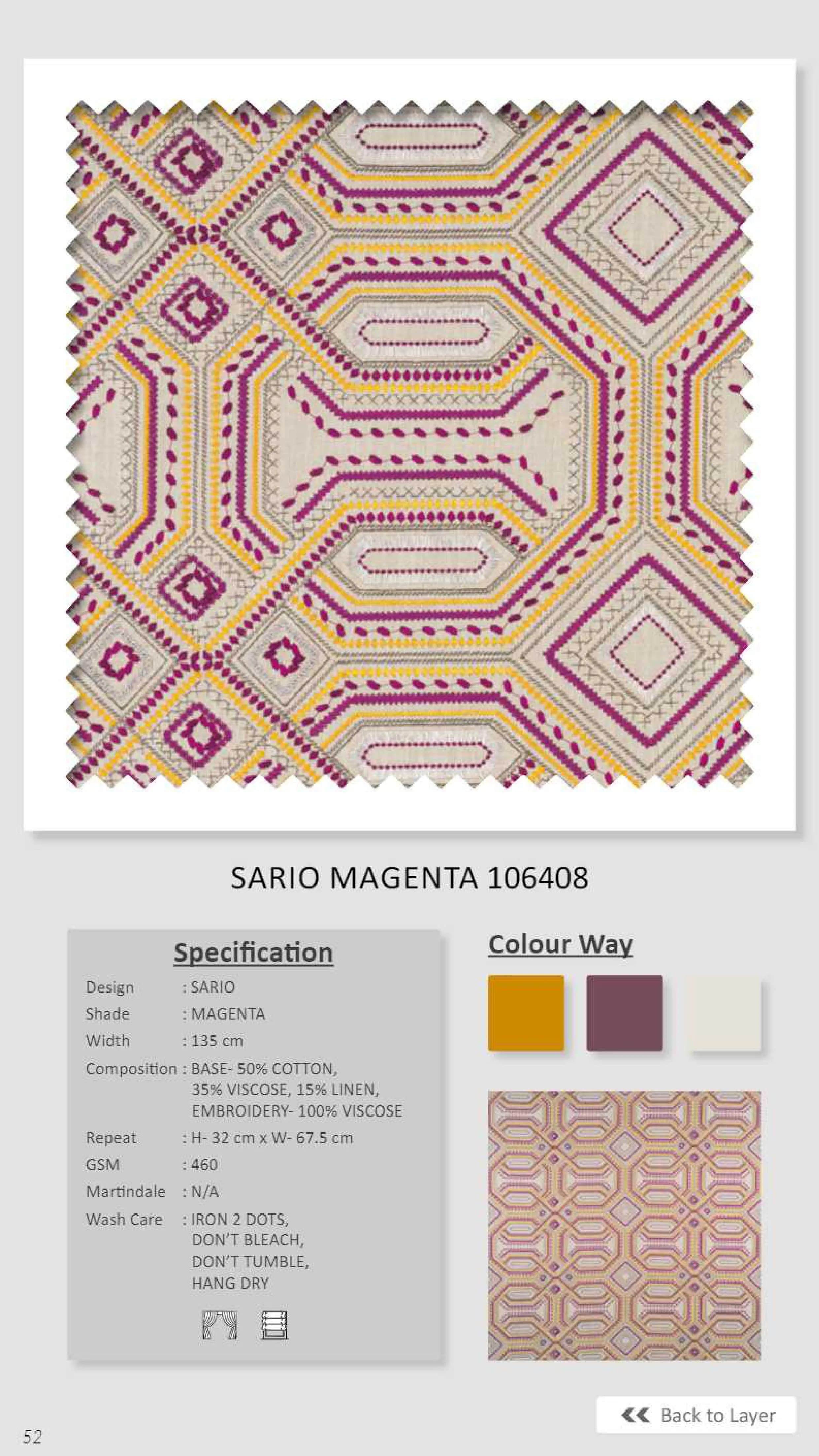 Dale Sario Magenta Linen 106408 Fabric