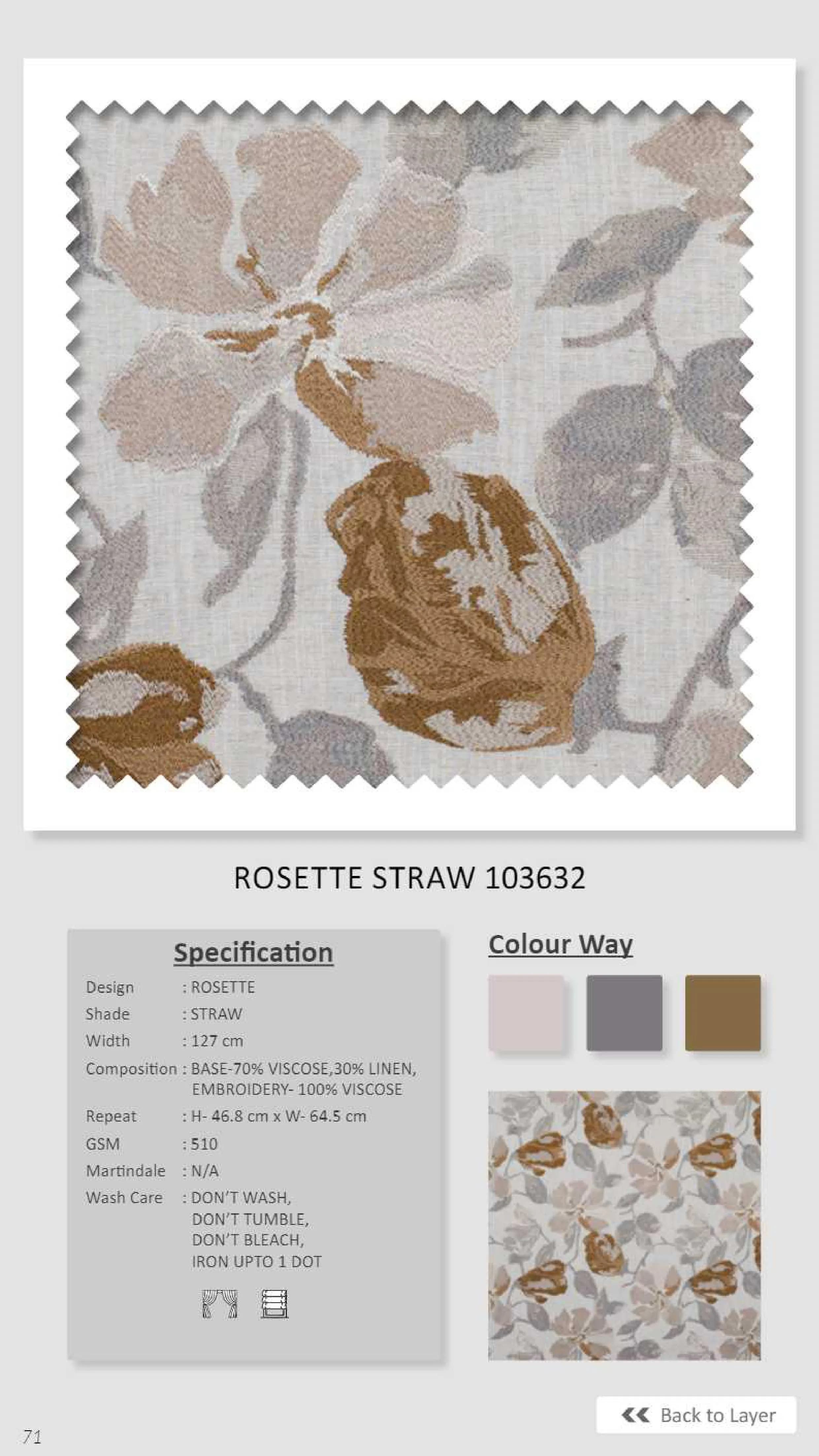 Dale Rosette straw 103632 Linen Fabric