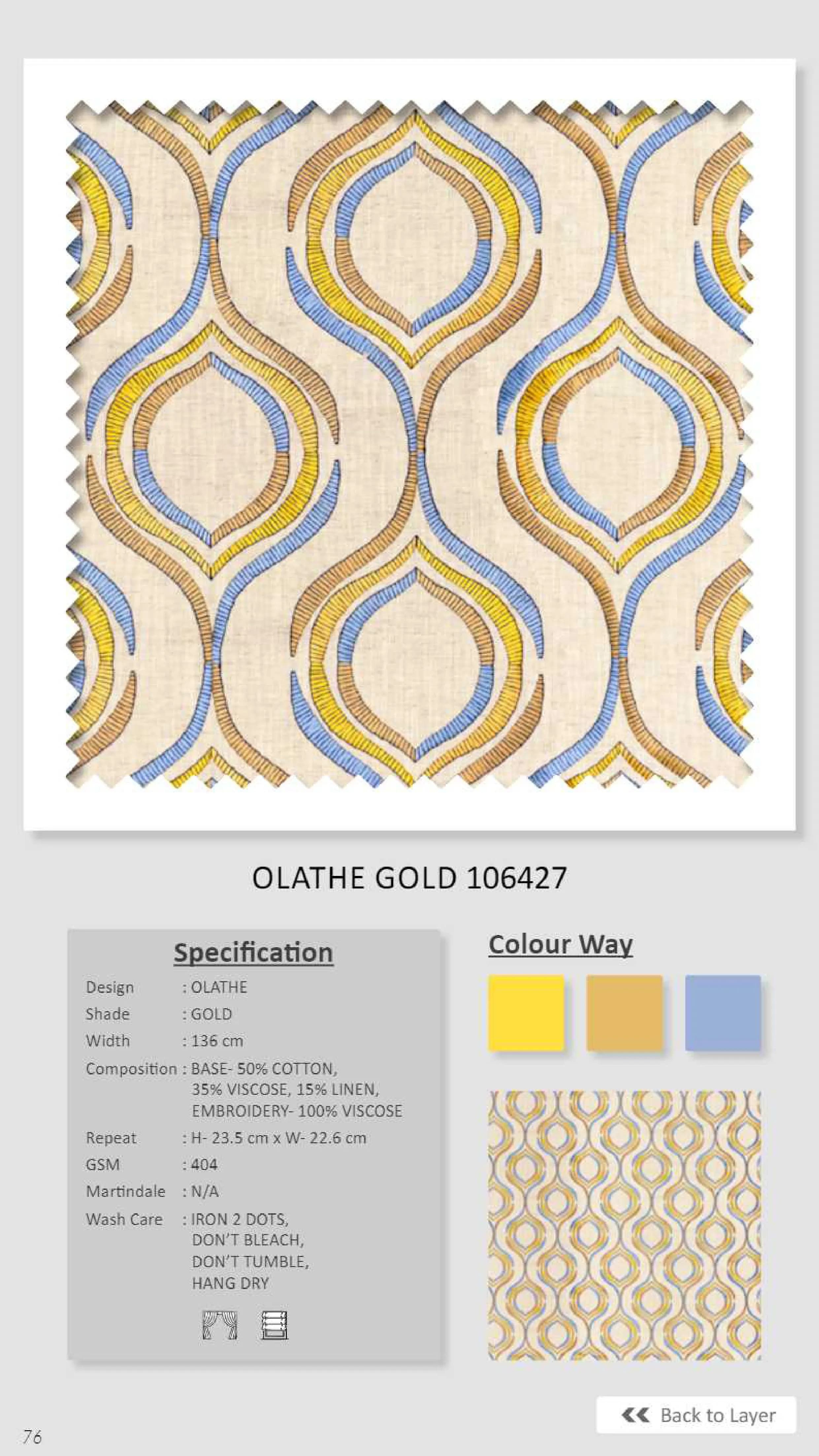 Dale Olathe Gold Linen Fabric - 106427