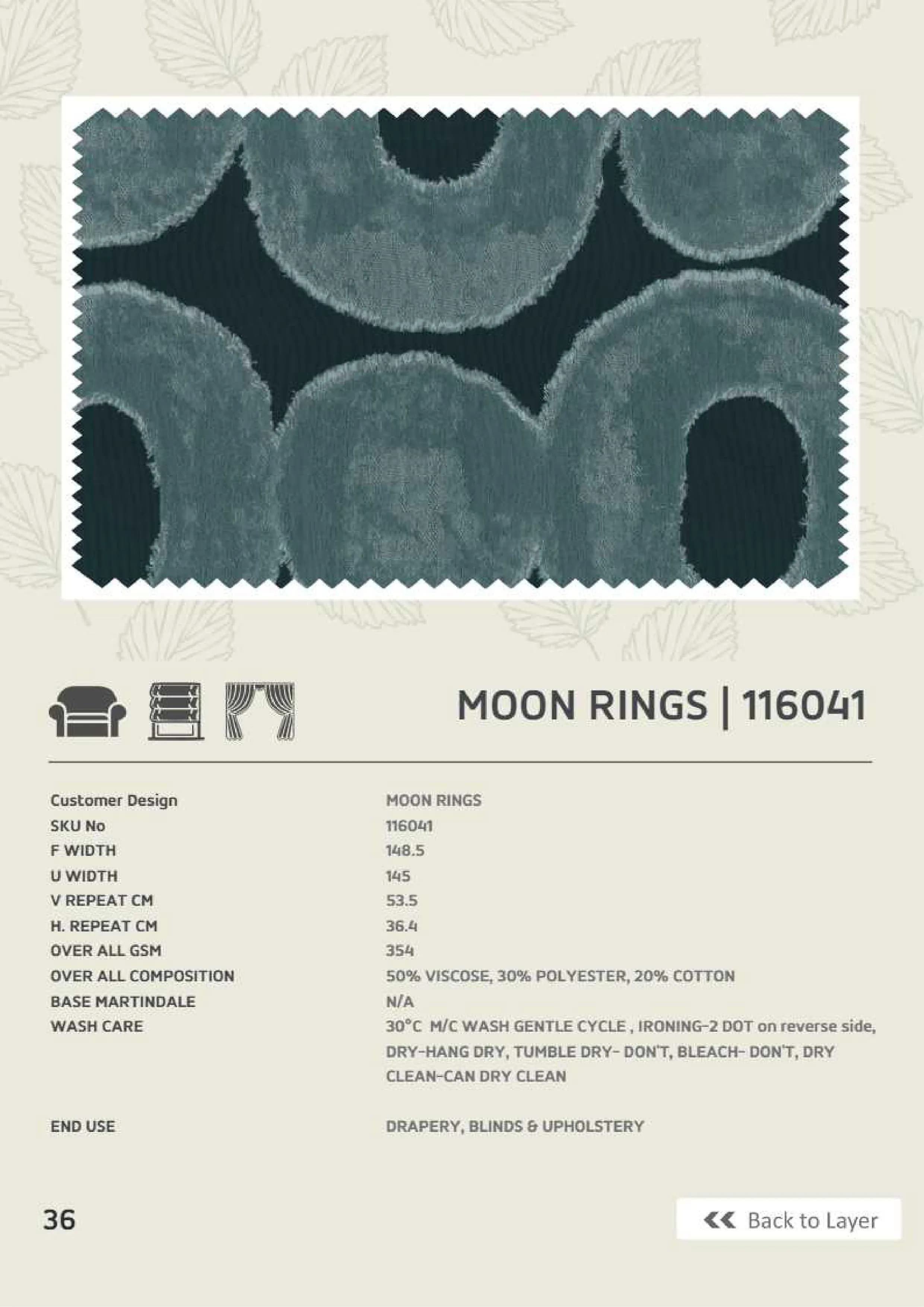 Moon Rings 116041 Linen Fabric - Elegant & Durable